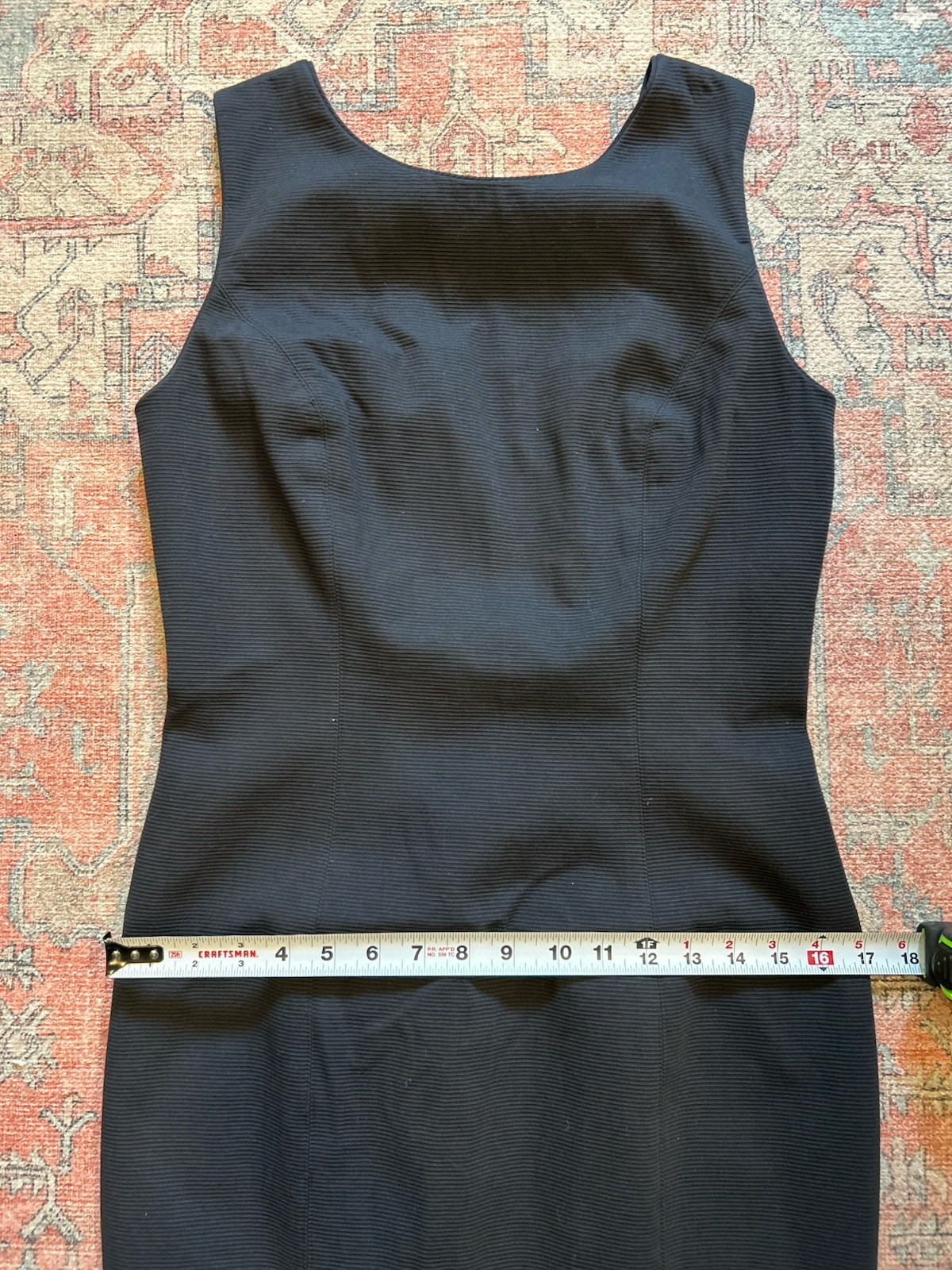Vintage Barboglio Cristina Jan Dress Black Plunge Back Ribbed 8