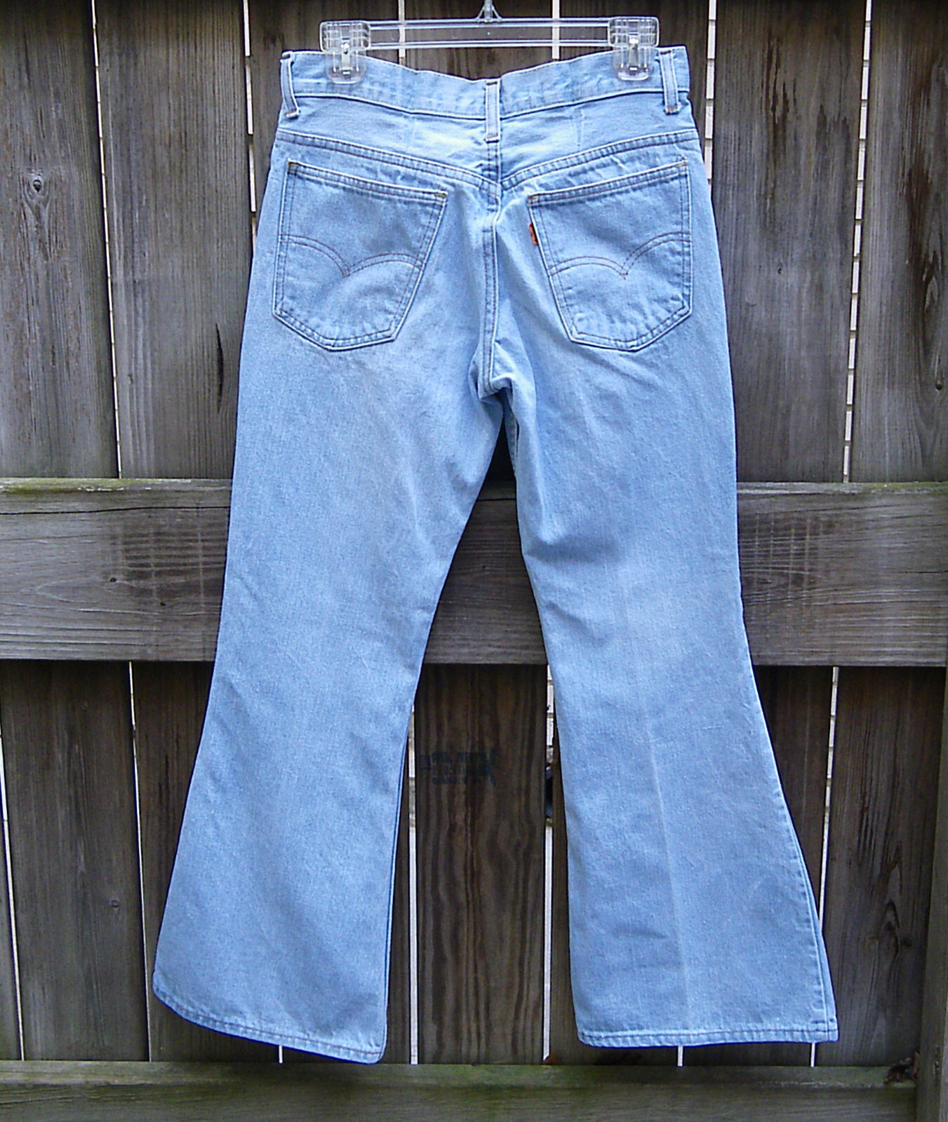 Vintage 1970’s Levi’s Orange Tab Flare Jeans Bleached Bell Bottoms 30 X 29