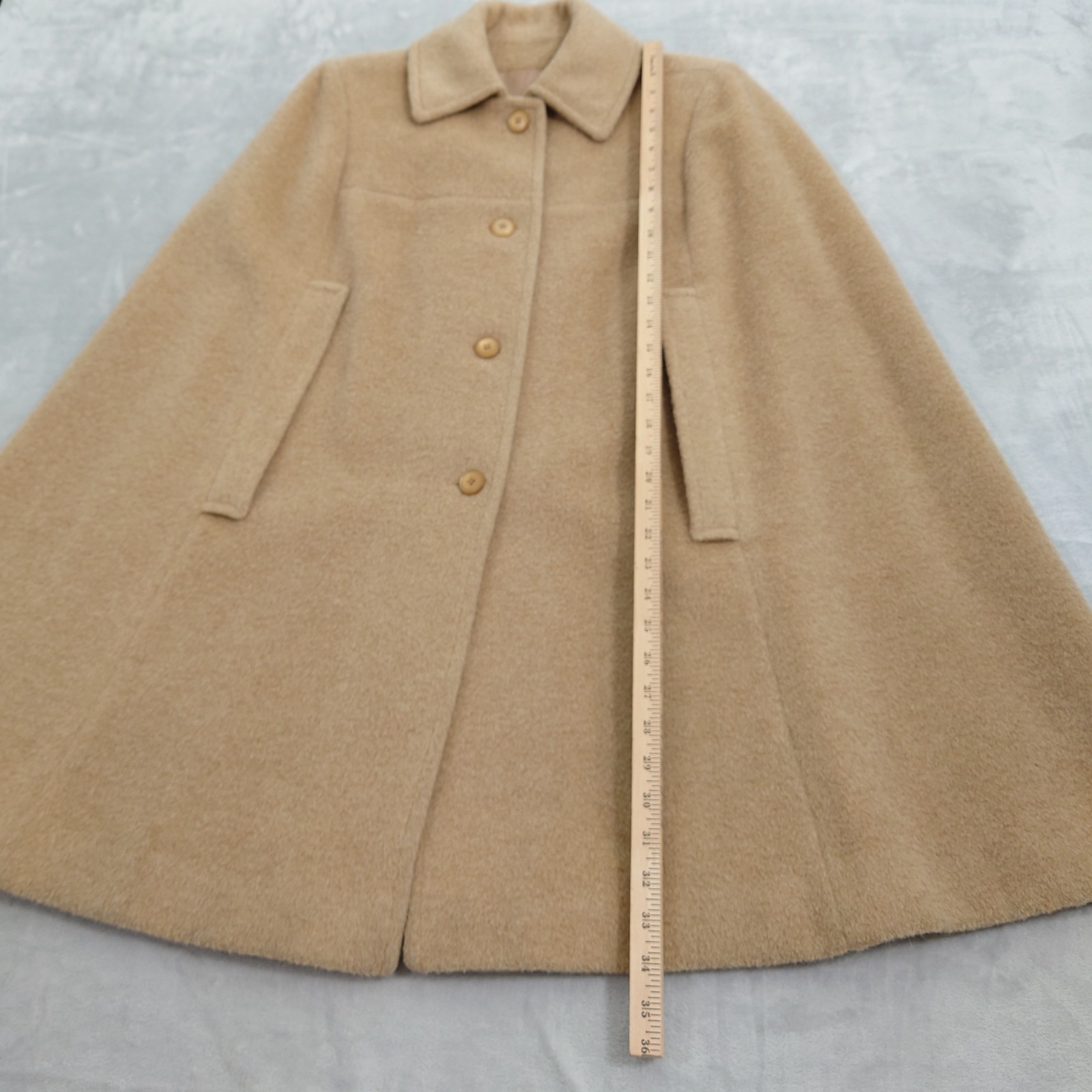 Vintage Pendleton Peacoat Cape 100% Virgin Wool Camel Cream 1960s Made In USA