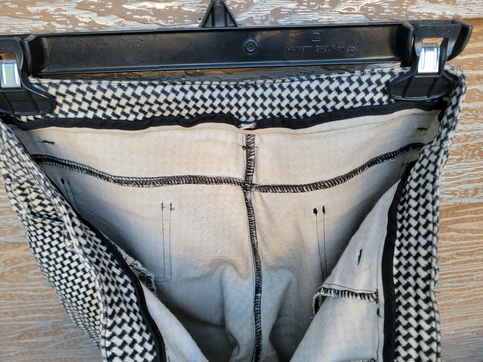 VTG 1960s Womens Stretchy Knit Pants Checkered Crown C&C Zipper Size 6-8 28″-30″
