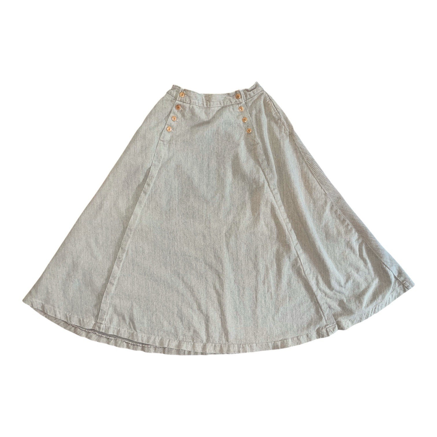 Vintage 1980s Ralph Lauren Country Cotton Skirt Made In USA Mushroom Brown