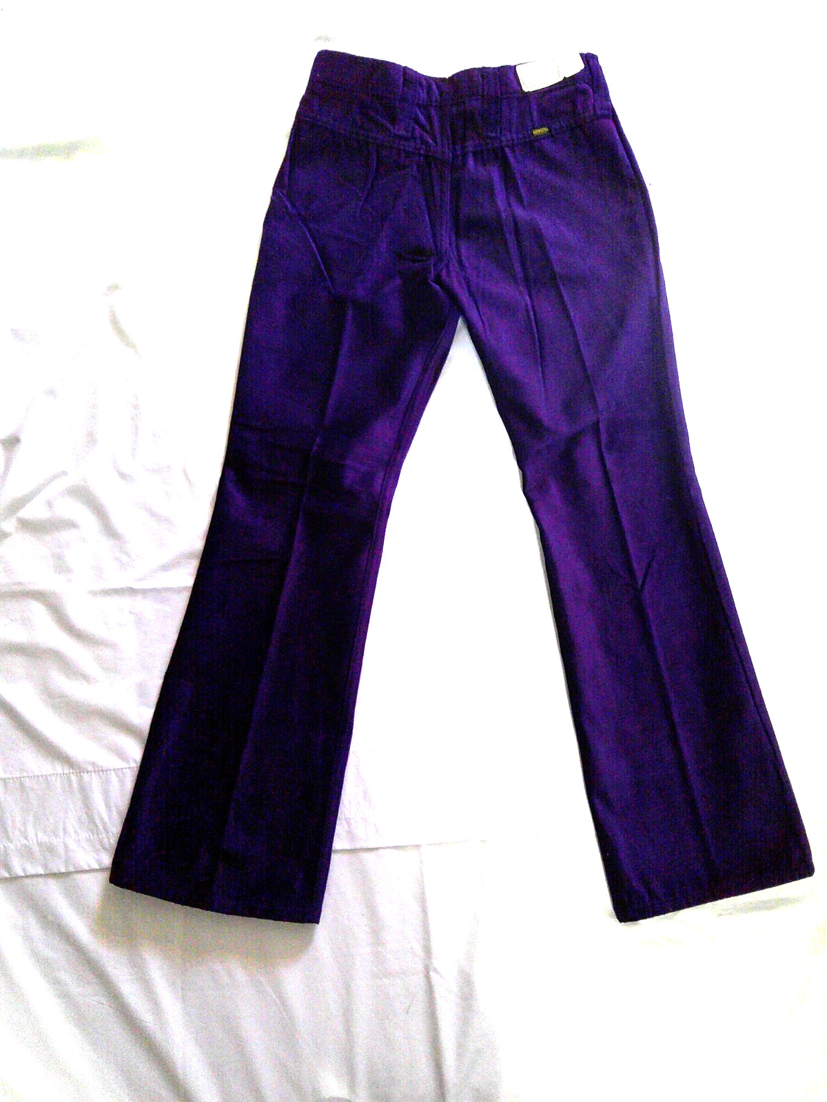 NWT Vtg 70s MAVERICK Western Wear PURPLE VELVET Flare Hip Hugger Pants 29/31 NOS