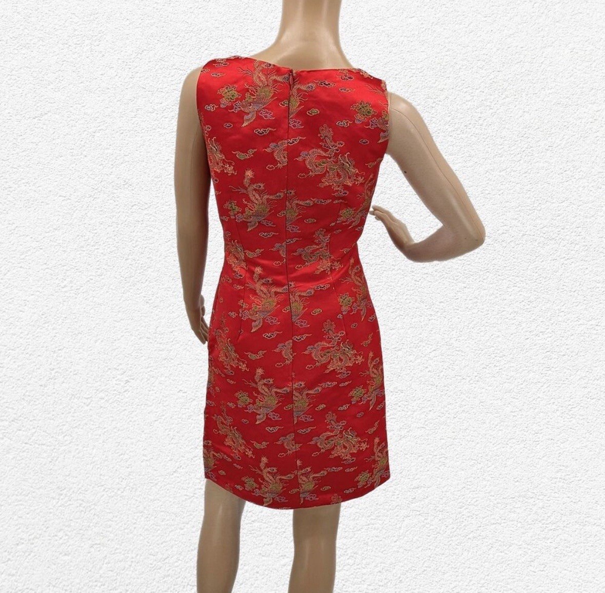 Vintage 90s Frederick’s of Hollywood Mini Dress Dragon Embroidery Asian