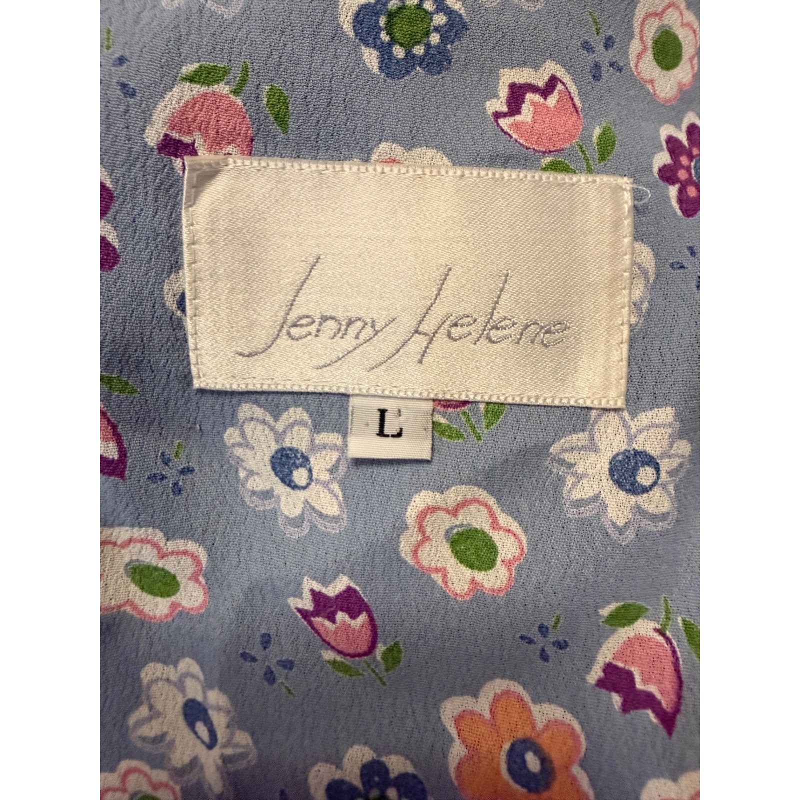 Jenny Helene Vintage Vacation Novelty Print Maxi Dress Floral Pocket Black L