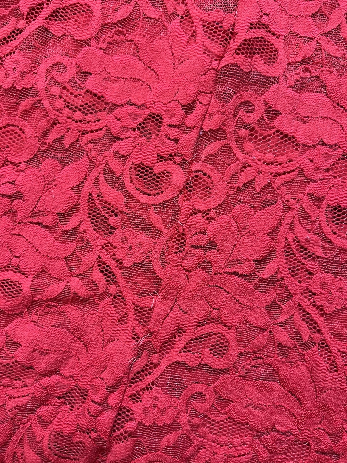 Vintage Victorias Secret Slip Dress Large Red Lace Sheer Babydoll Floral Mini