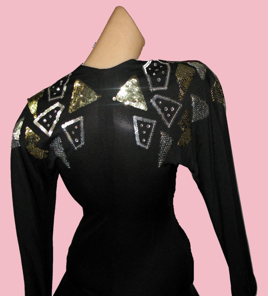 VINTAGE Jill Fitzsimon 1970s-80s Original Sexy Disco Cocktail Glamour Dress