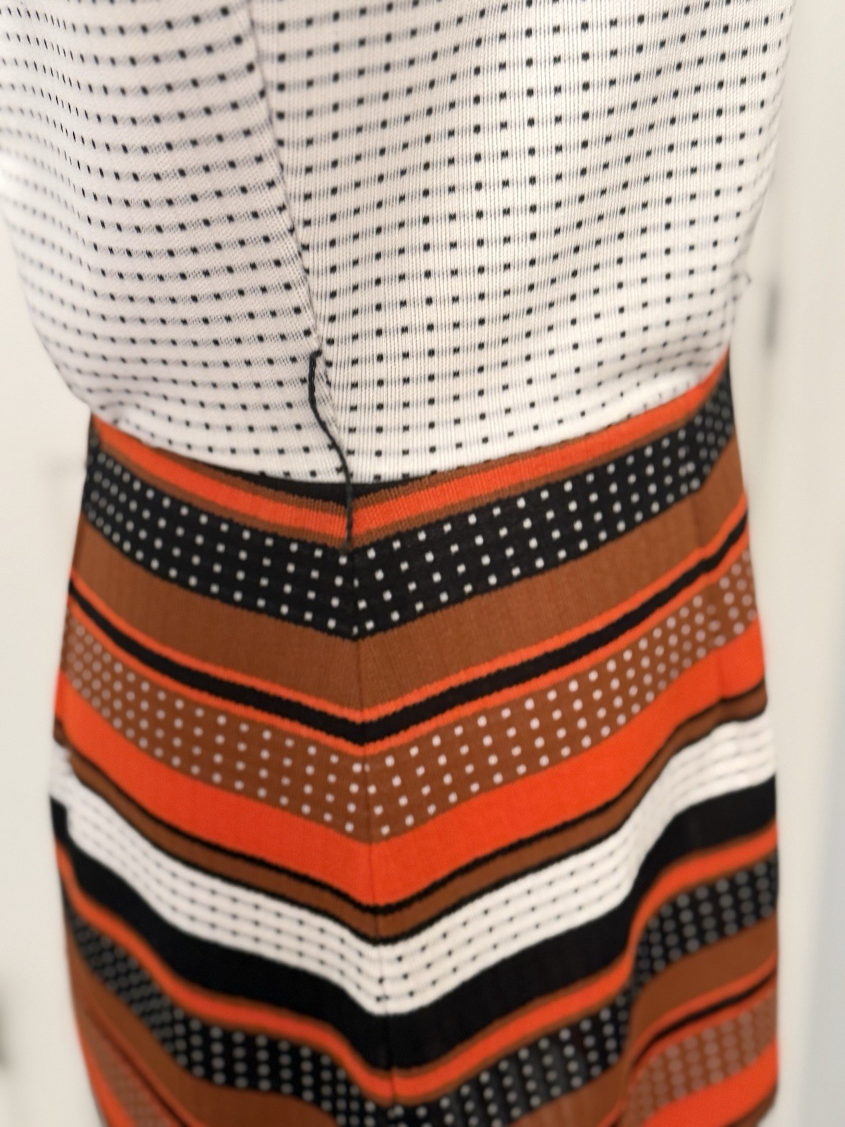 VTG Women’s Multi-Color Polka Dot Stripe Mod Pattern A Line Midi Dress Sz M
