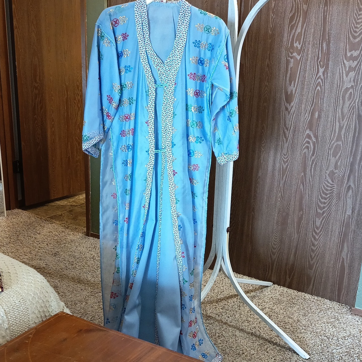 Vintage Indian Style Blue Outfit, Woman’s Medium, Excellent Condition