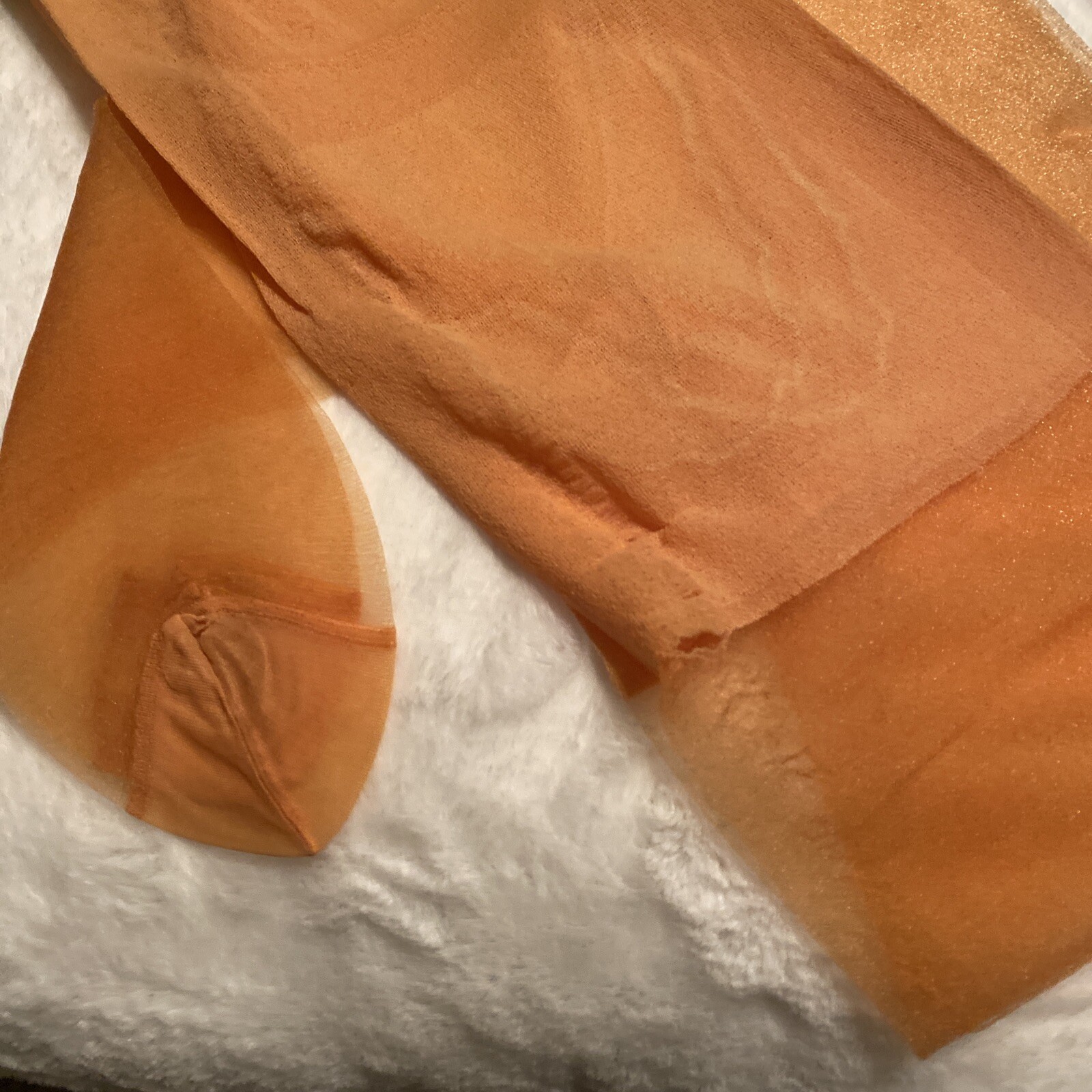 Sheer Shimmer Vintage Nylon Stockings Hose Reinforced Toes