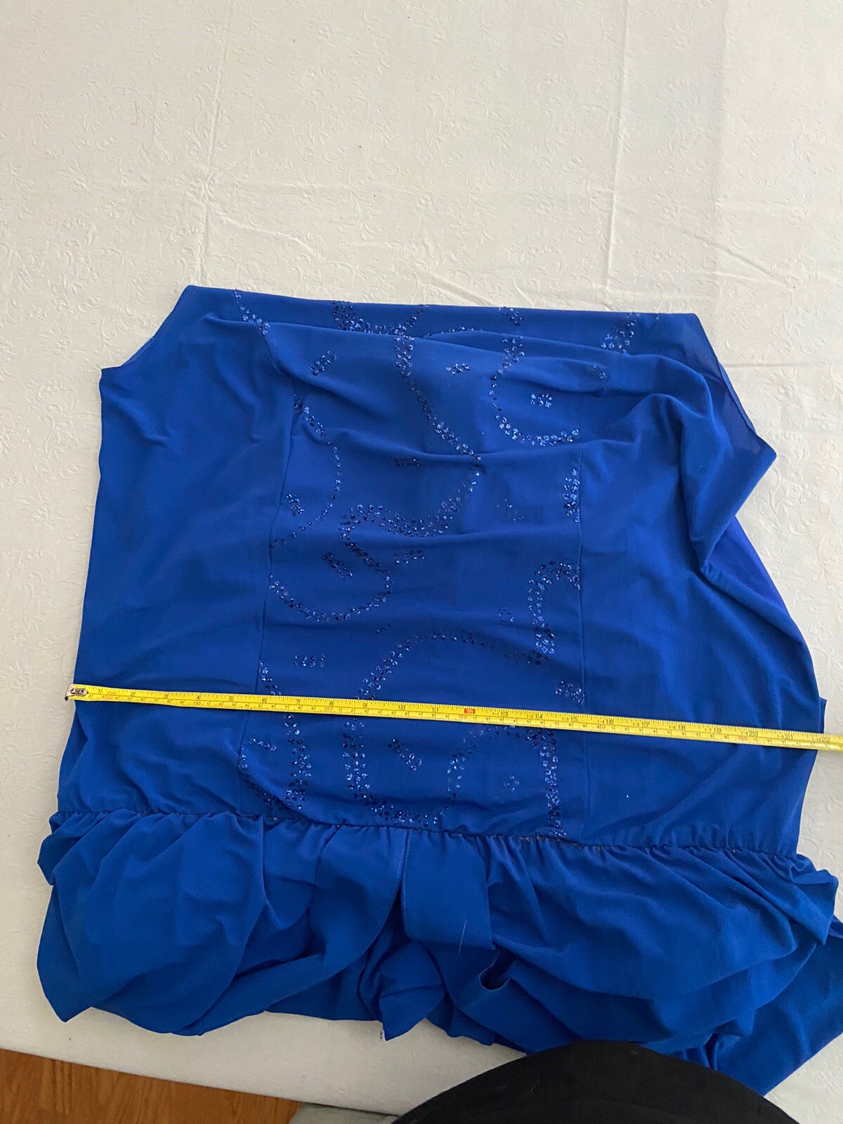Vintage 1980s Claudia Cooper Royal Blue Dolman Batwing Drop Waist Dress Size 16