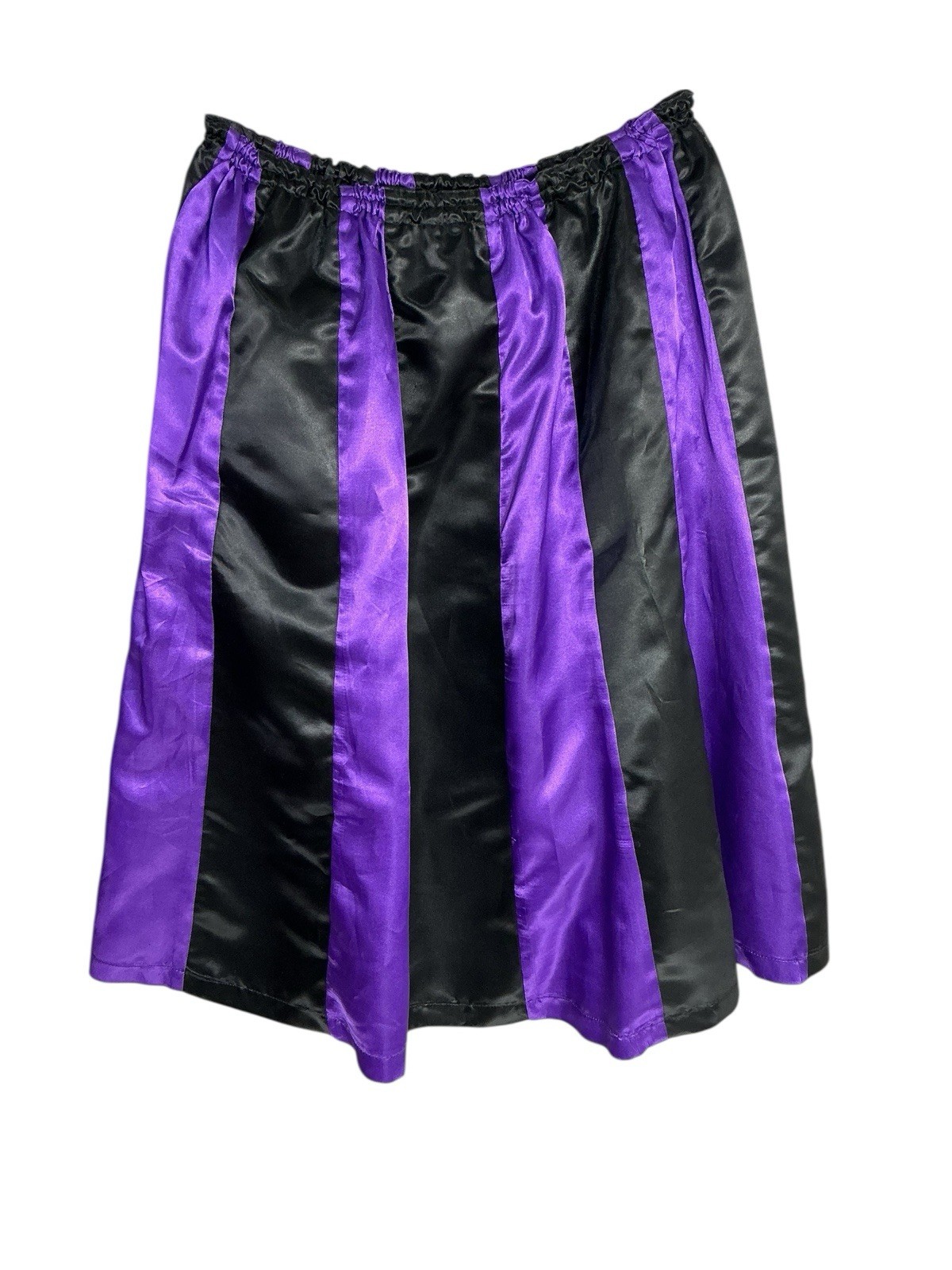 Clowncore Satin Skirt Purple Black Circus Harlequin Costume Elastic Waist L