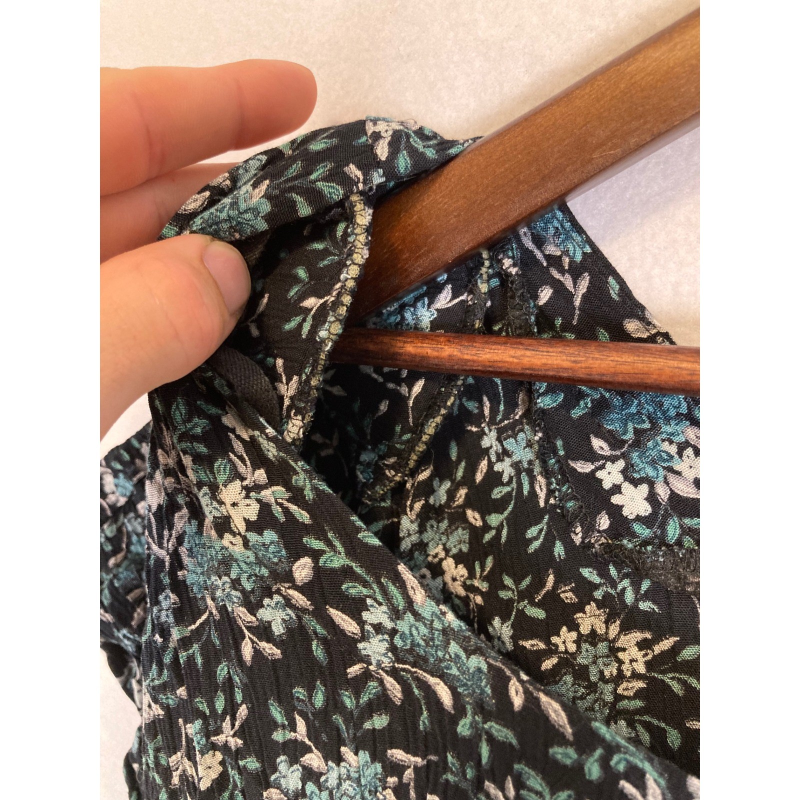 90s Cottagecore Rabbit Rabbit Rabbit Designs 12M Black Teal Floral Midi Dress