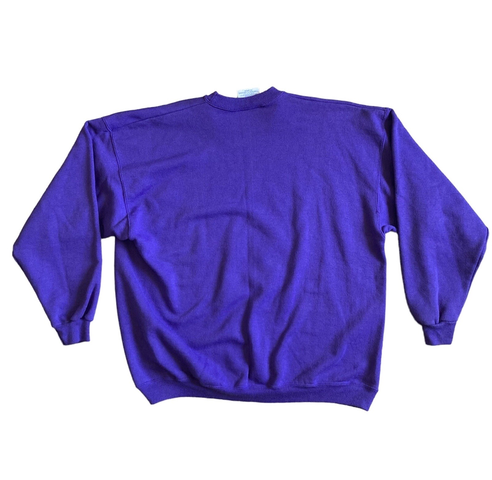 Vintage 90s XL Hanes Heavyweight Purple Long Sleeve Sweater 50/50 Made USA