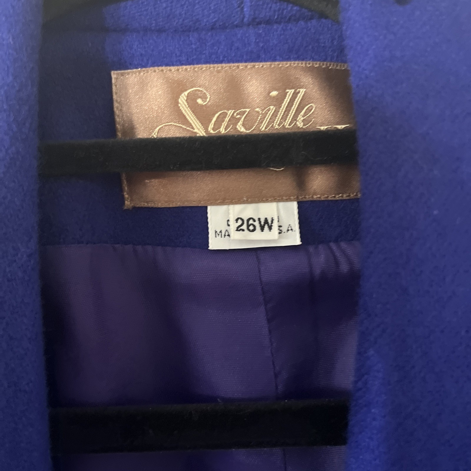 Vintage 1980s Saville II Blue Wool Swing Coat 26W NEW WITH TAGS FLAW COLLAR