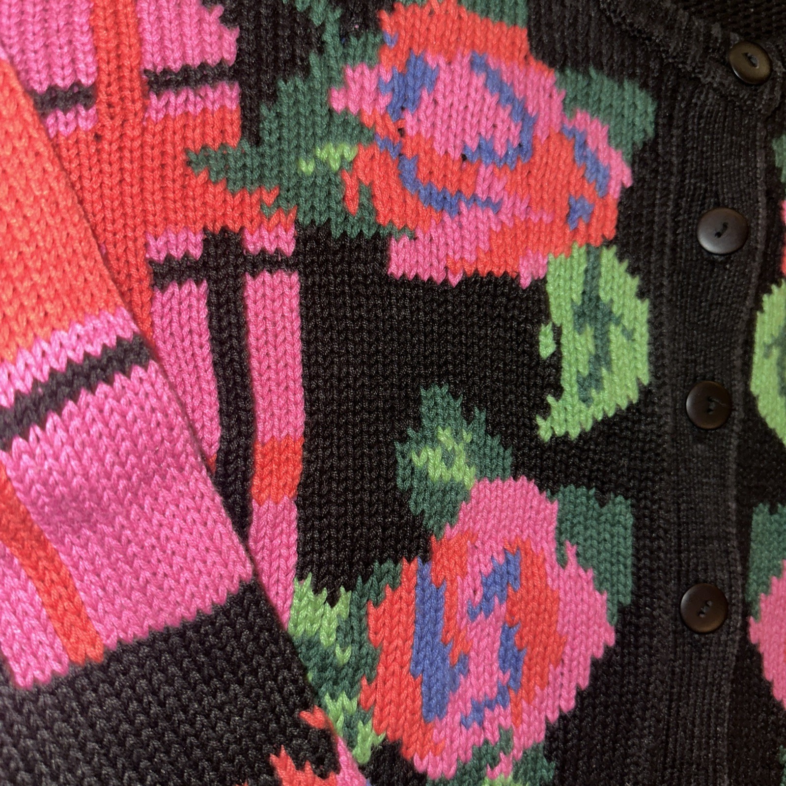 Vintage 1990’s Gallagher Ramie And Cotton Rose And Trellis Cardigan Size L