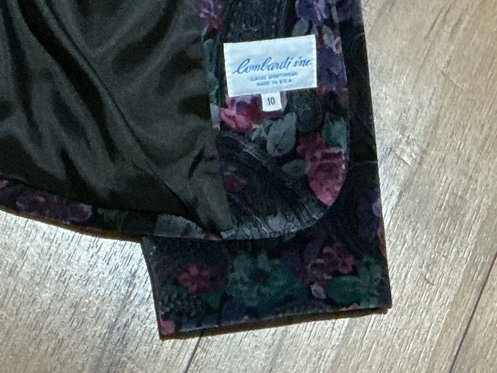 Vintage Lombardi Inc Floral Velvet Blazer Womens 10 USA Made Paisley Jacket