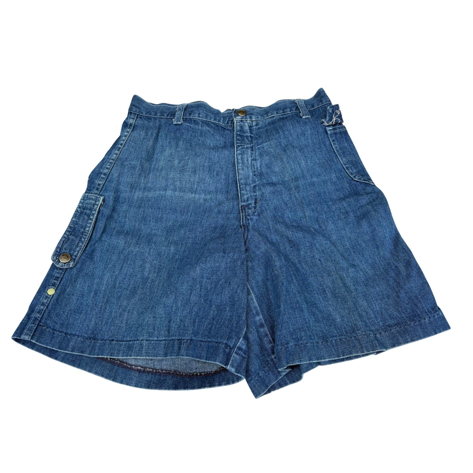 Vintage High Waisted Denim Shorts Medium Wash Cotton Size 13/14