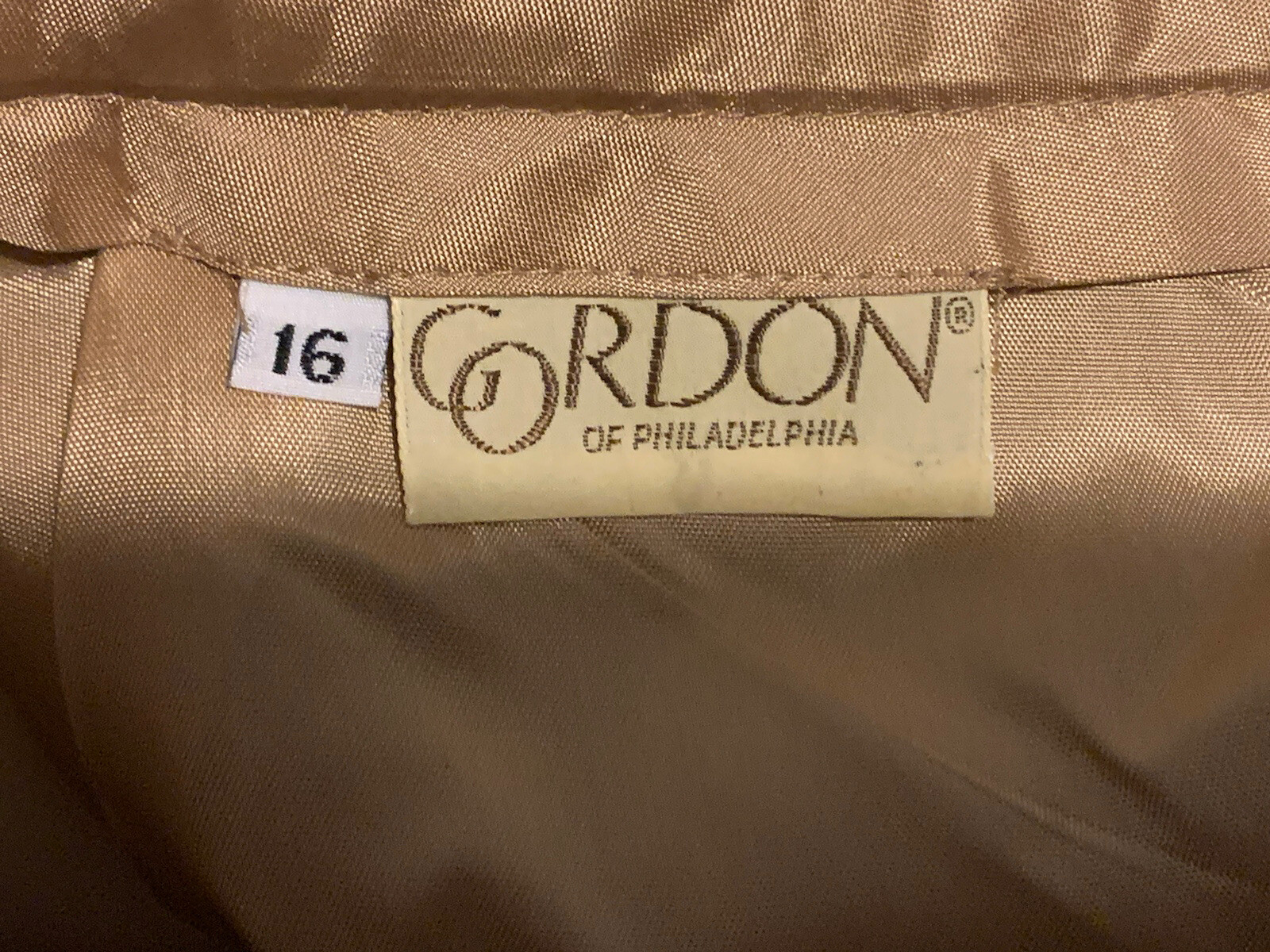 VINTAGE PANTS WOOL HIGH WAIST GORDON of PHILADELPHIA TAN FLAT FRONT LINED