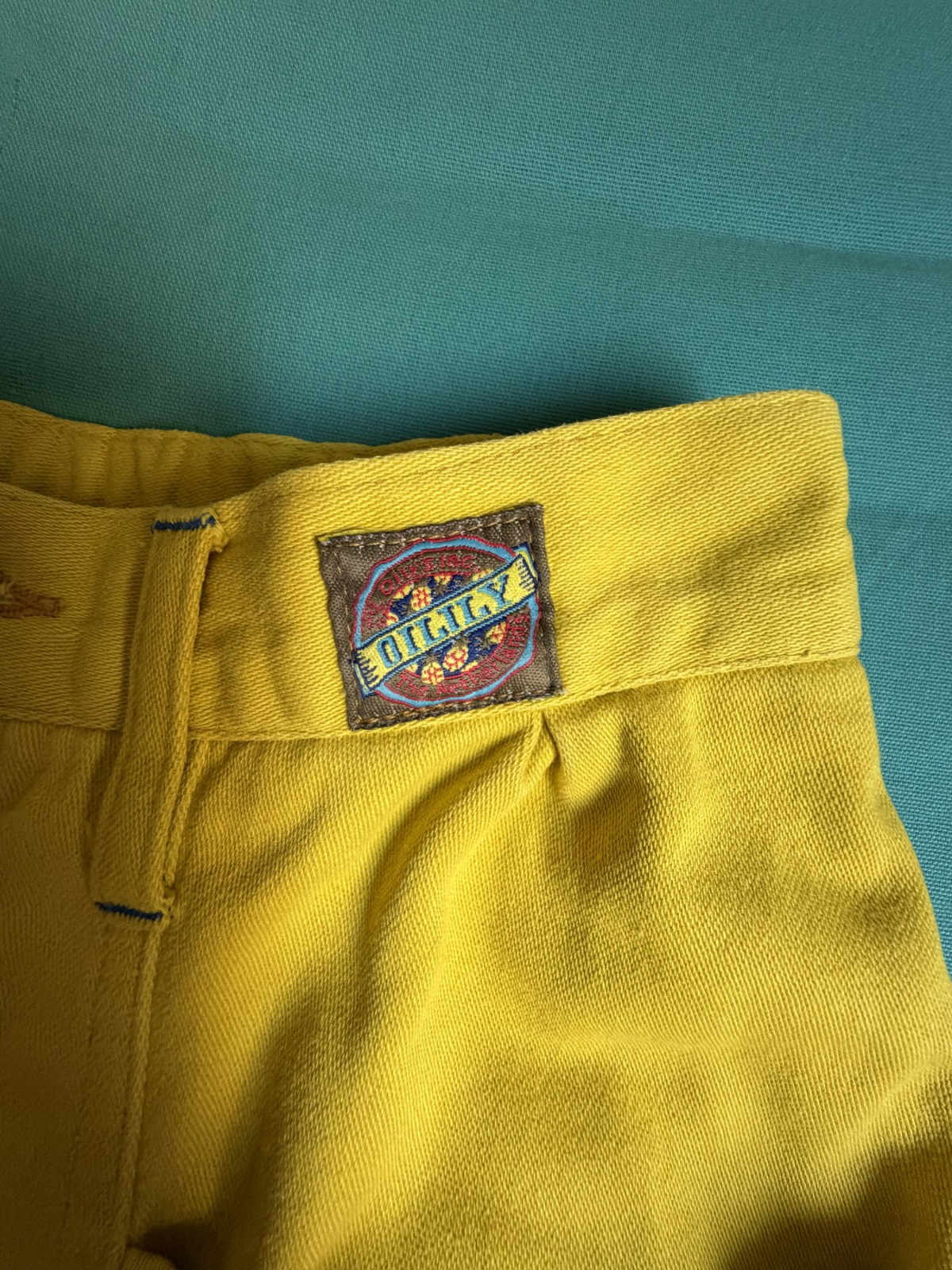 Oilily 1980s Womens Vintage 100% Cotton Balloon Waist Yellow Jeans