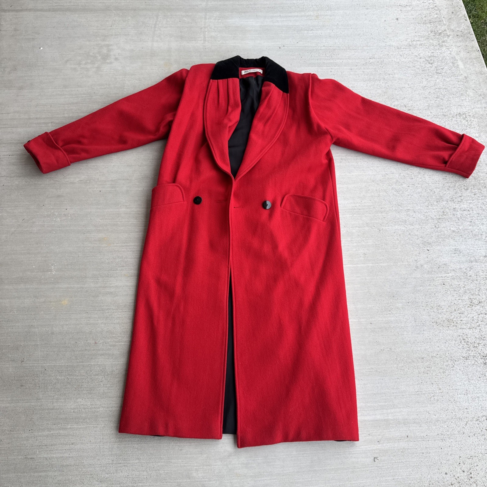 Vintage Donnybrook Coat Womens M/L Red Wool Made In USA Estate Find