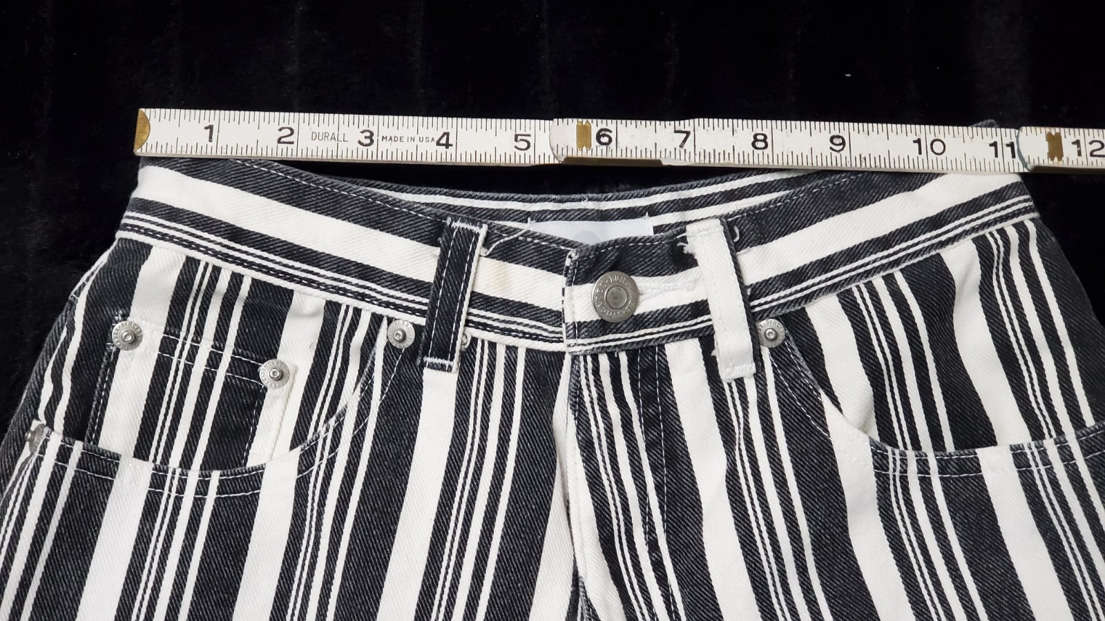Vtg Sostanza High Waisted Mom Shorts Striped Sz 5 Juniors XXS See Measurements
