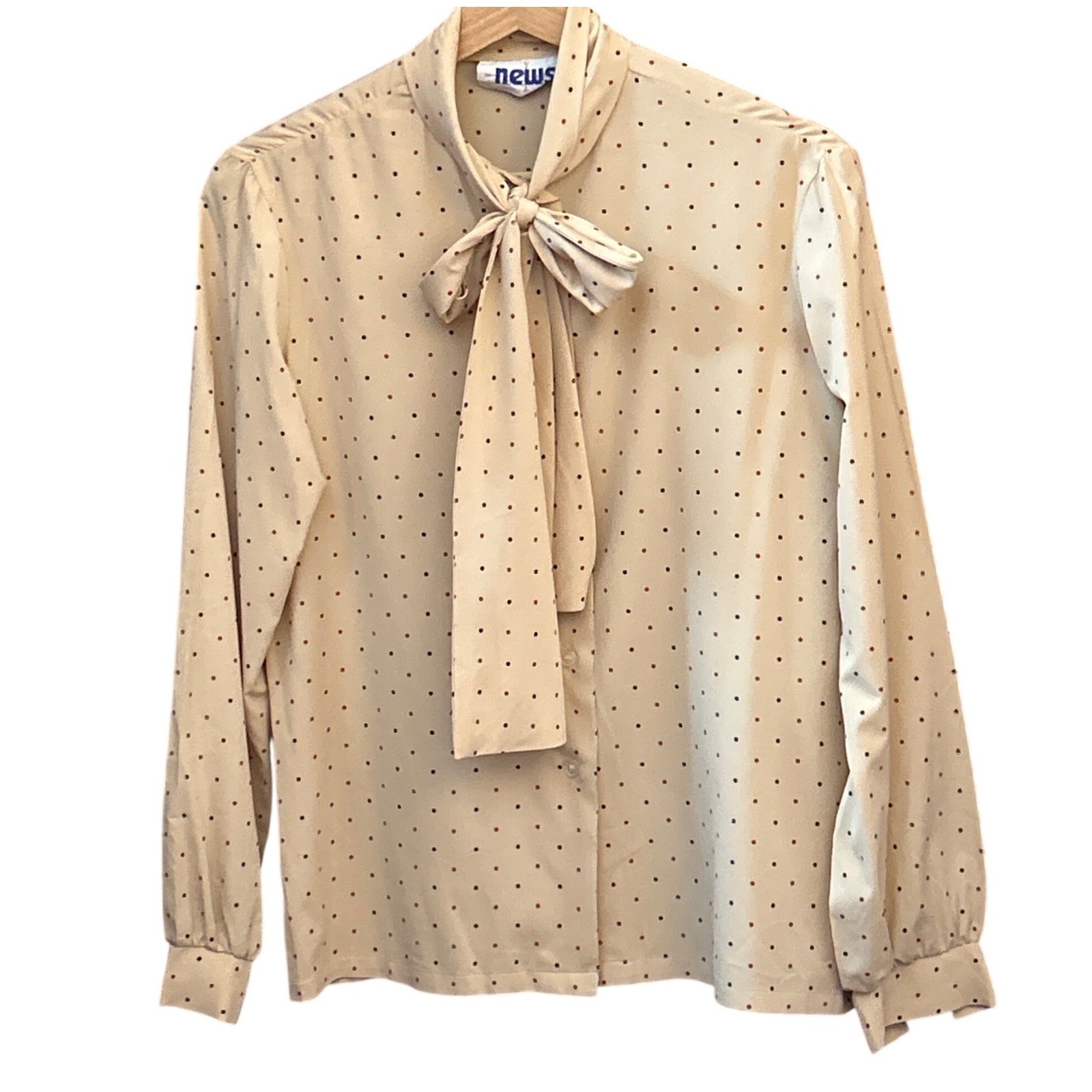 80s News Polka Dot Blouse Secretary Core Librarian Retro Office Academia Retro