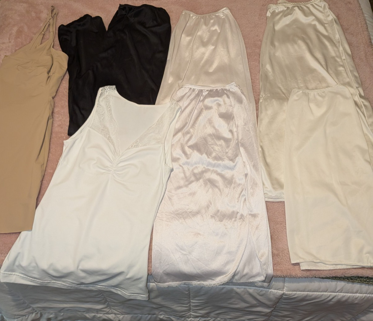 Lot Of Women’s Size L, 1 M Half Slips, Shaper Slip, Slip Pants, Shaping Tank