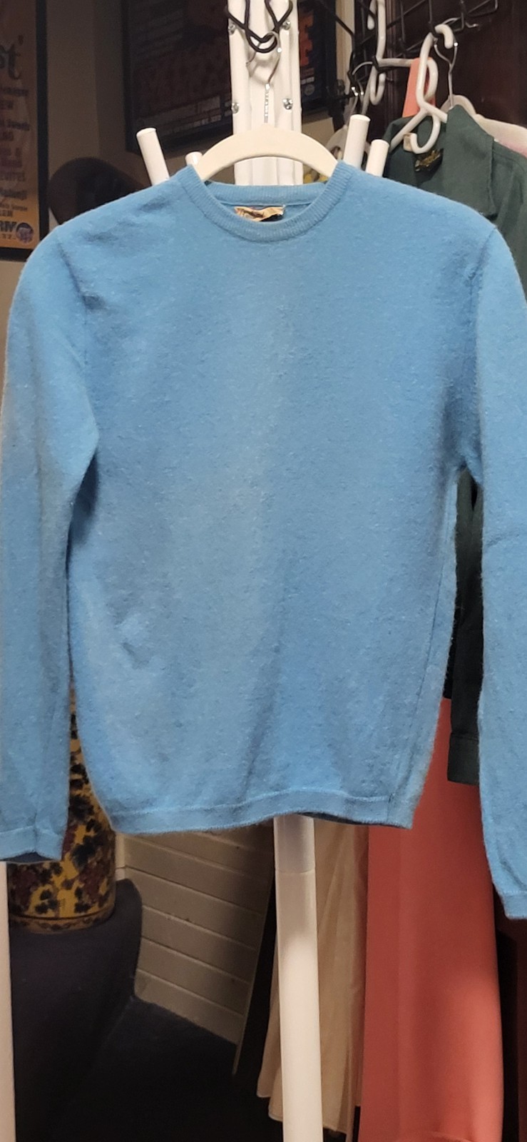 Vintage 50’s-60’s? Garland Dreamspun Light Blue Lambswool? Crew Sweater S/M