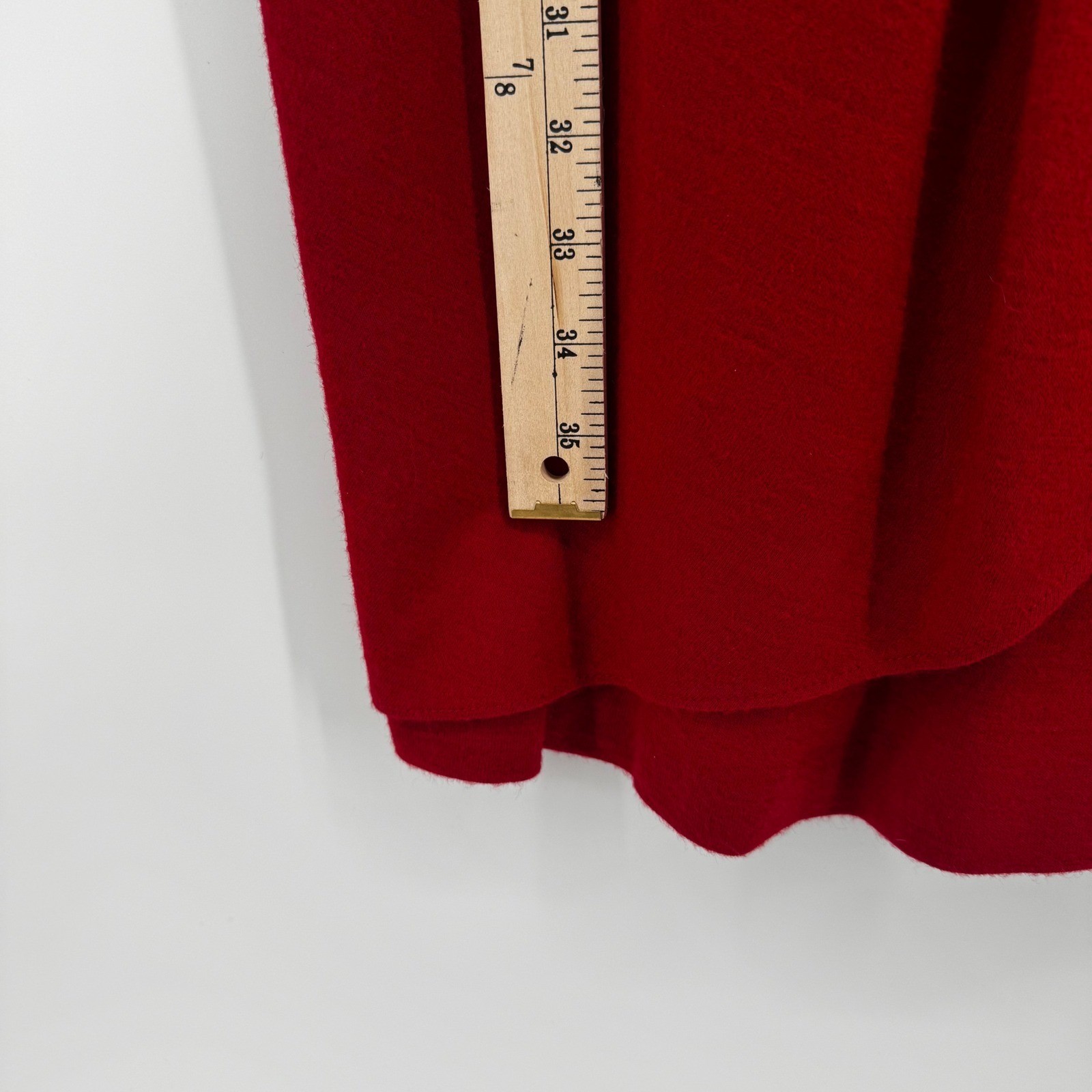 Carol Anderson Petite Red Wool Blend Belted Midi Dress Vintage Long Sleeve Sz 8