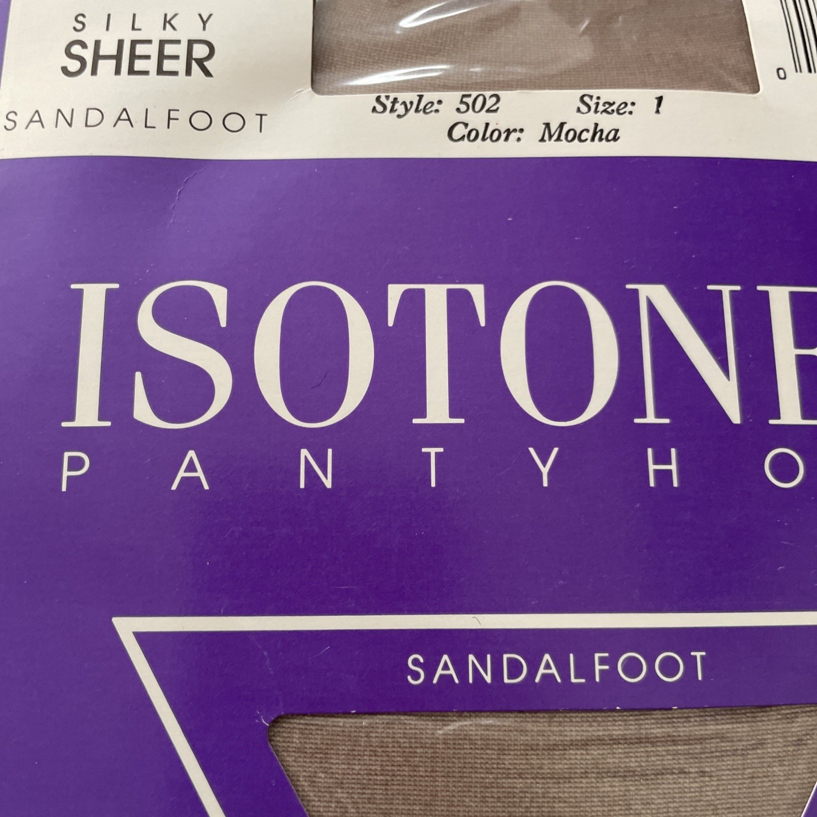 Vintage 1998 Isotoner Pantyhose Silky Sheer Sandalfoot MOCHA Size 1 New