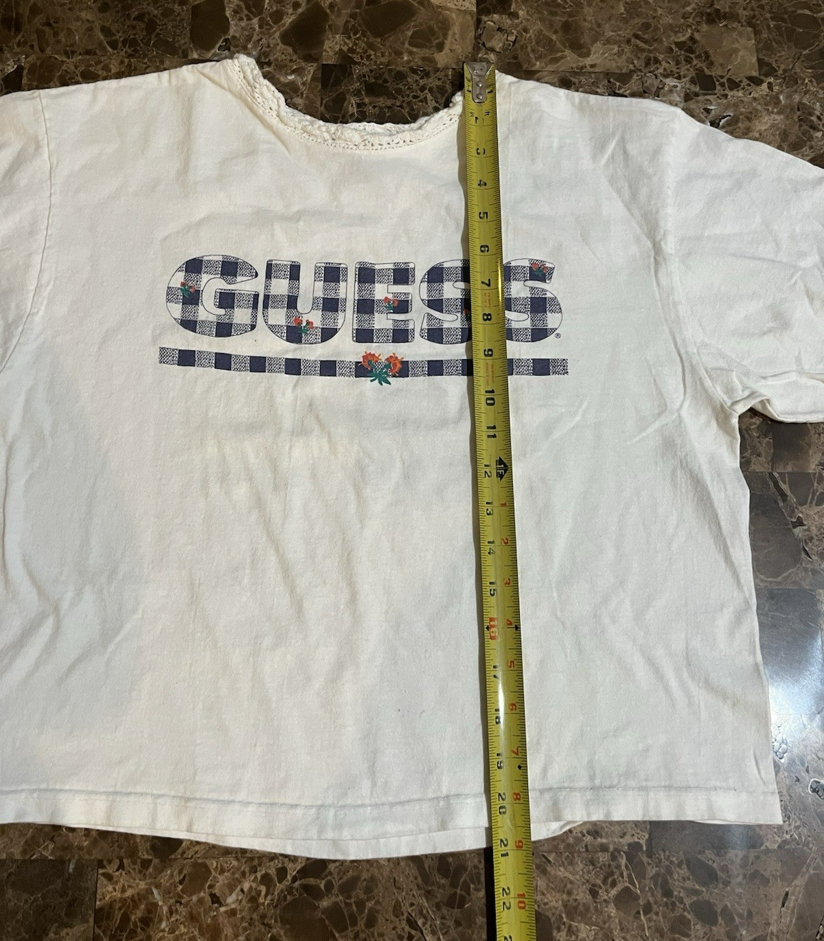 Vintage 1990 Guess by Georges Marciano T Shirt Cropped Size Small
