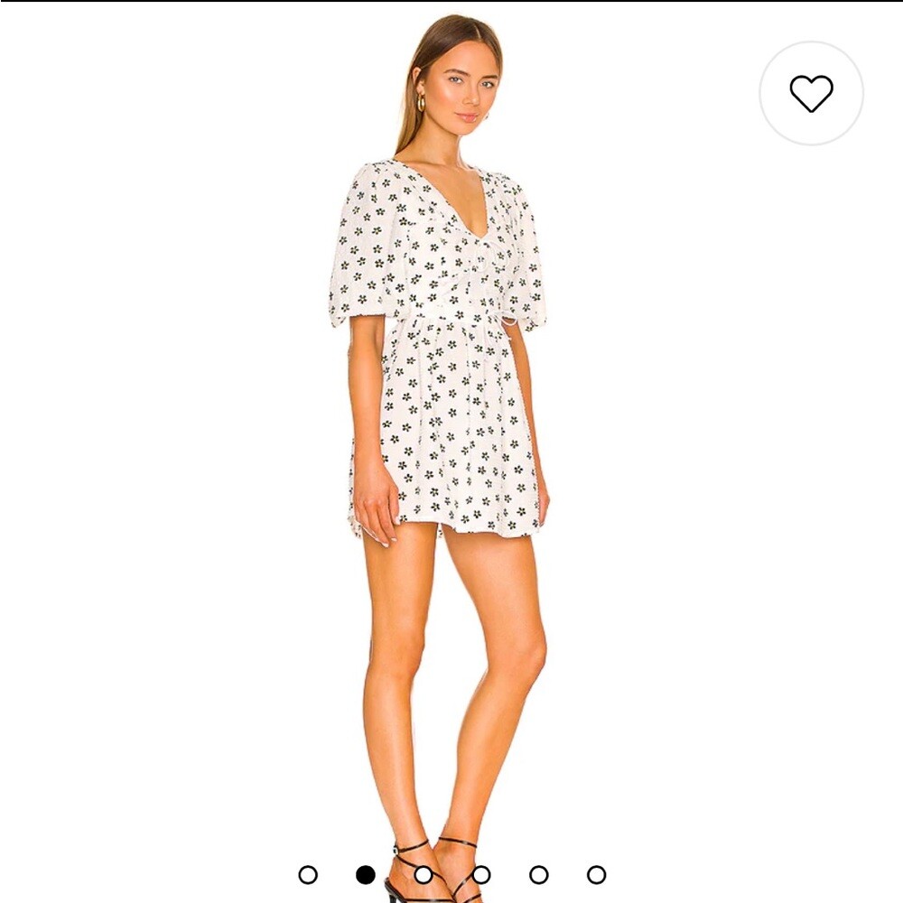 For Love & Lemons Connie Mini Dress in Ivory Size S