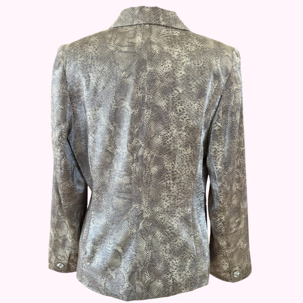 Vintage 90s Bergamo by EBI Snakeskin Single Breasted Blazer Size 10