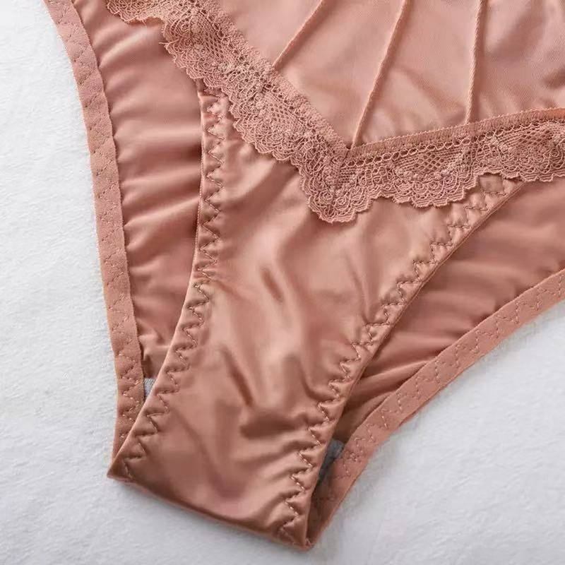Womens Vintage Satin Thongs Lustrous Panties Silky G-string Underwear