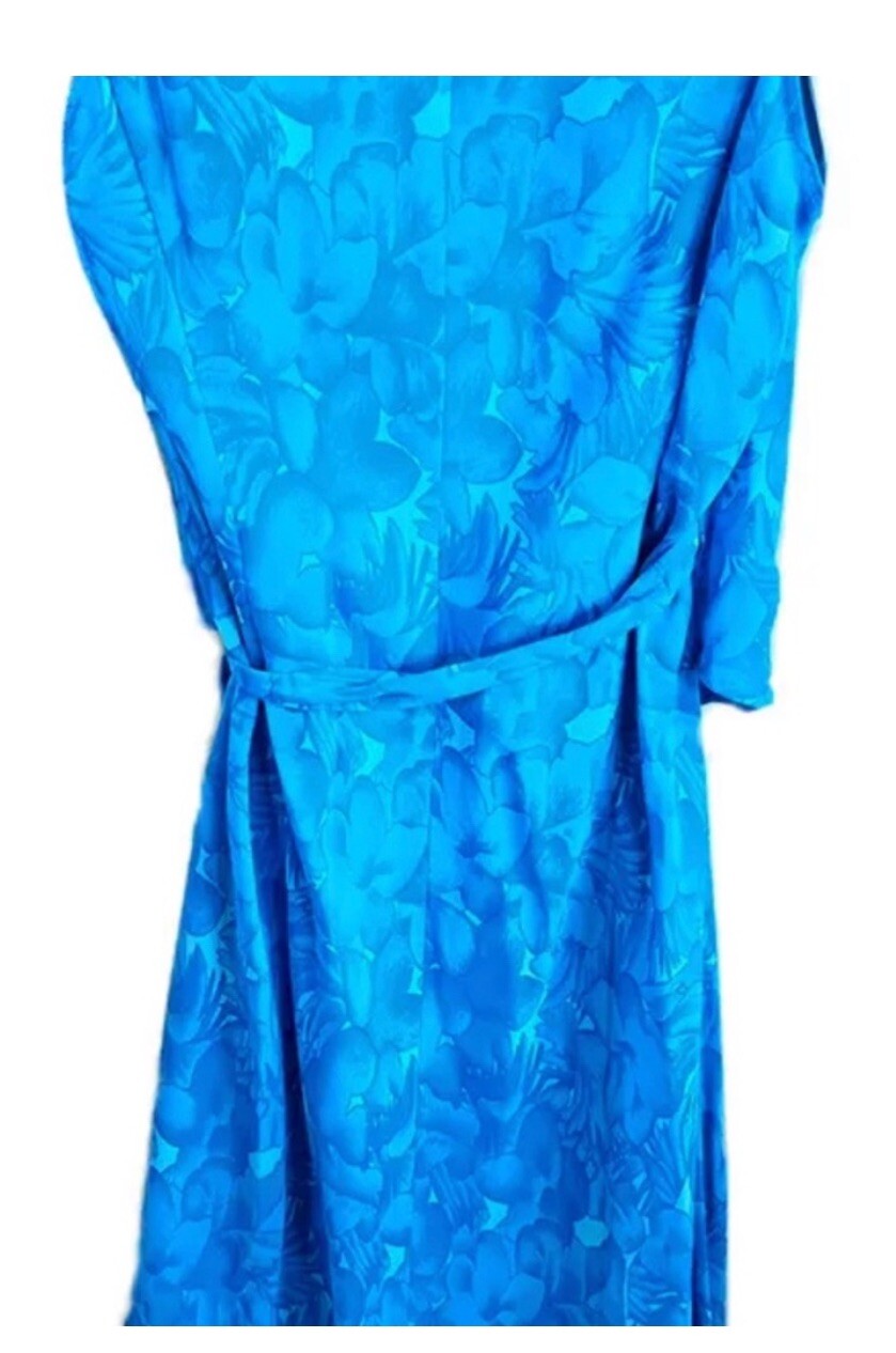 Evan Picone Dress 10 Ladies Vintage 1990’s Era Aqua Blue Sleeveless