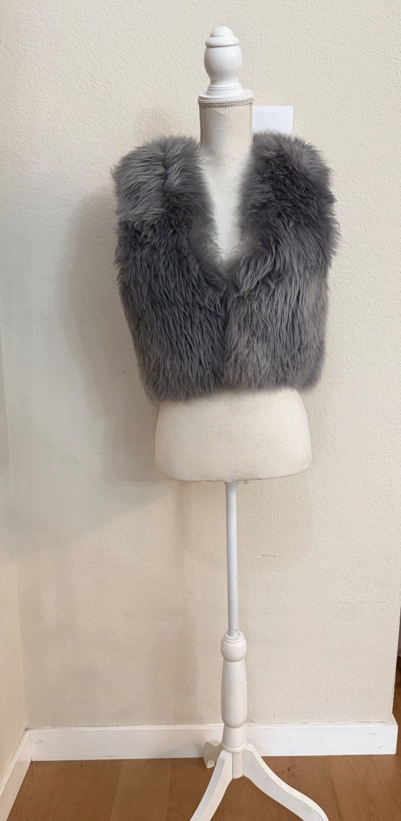 Vintage Real Fur Grey Vest Small Polar Port Fur & Traders