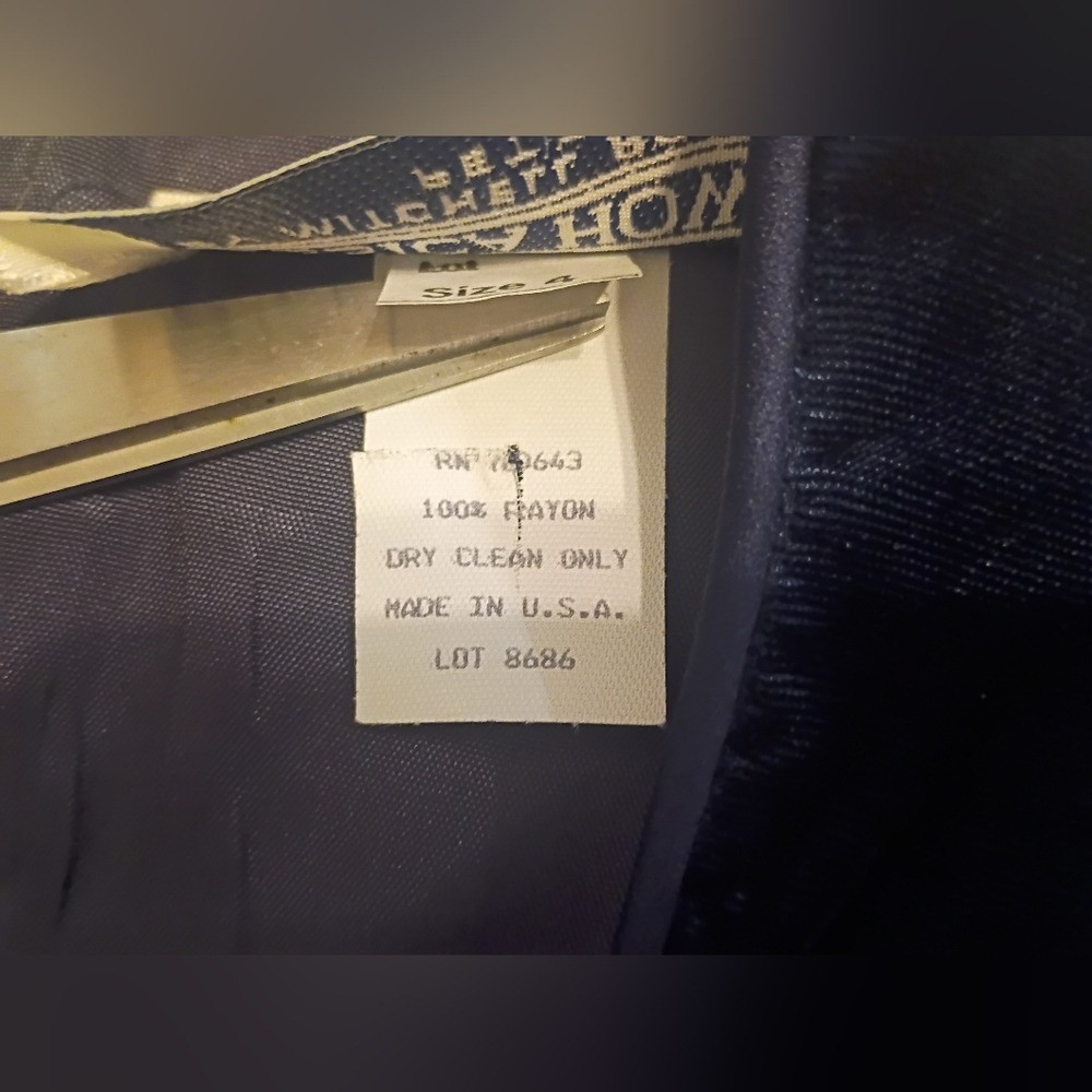 VTG Jessica Howard Elegant Navy Blue Velvet Dress Sz 4P