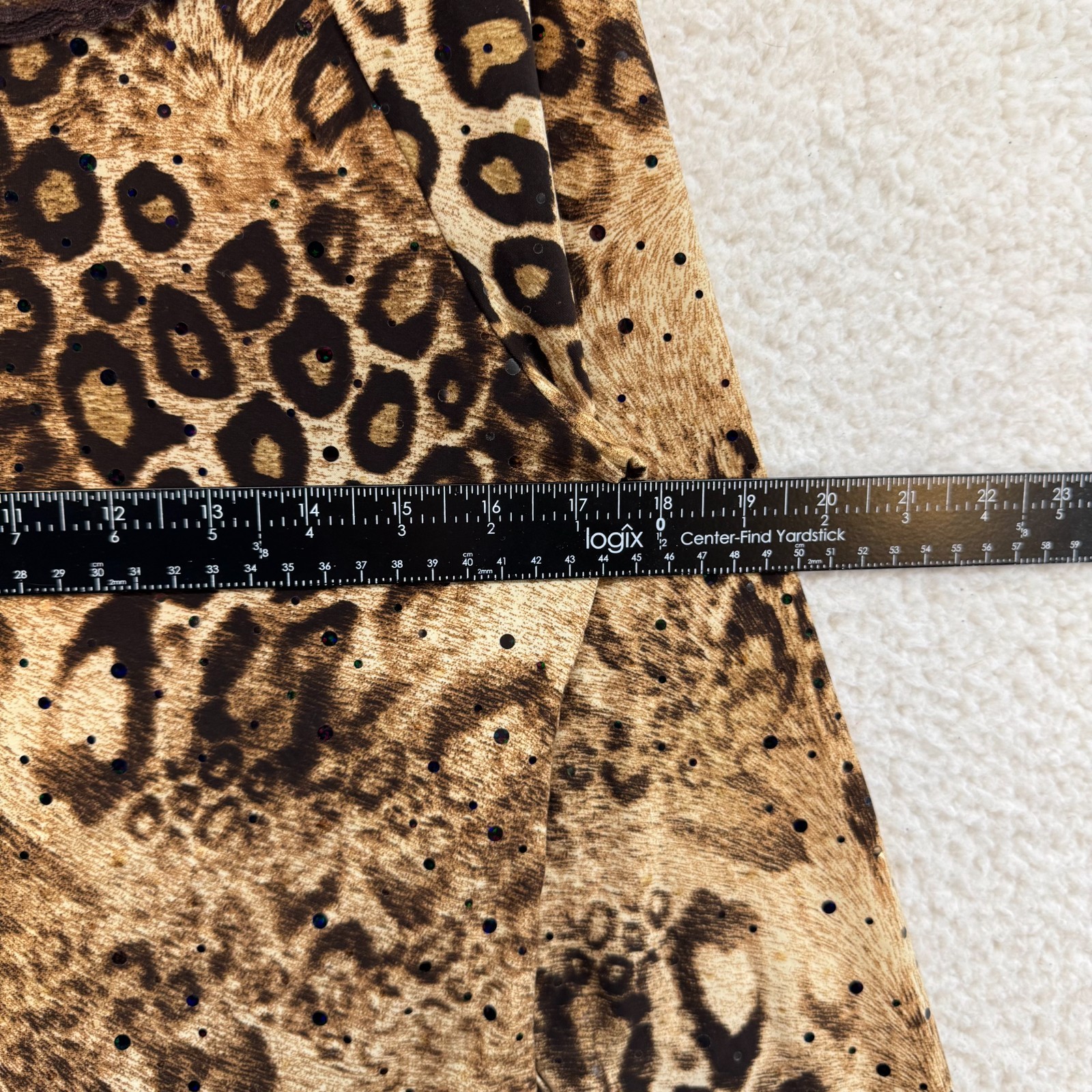 90s Y2K Vintage Cold Off Shoulder Top Large XL Tan Cheetah Leopard Animal Print