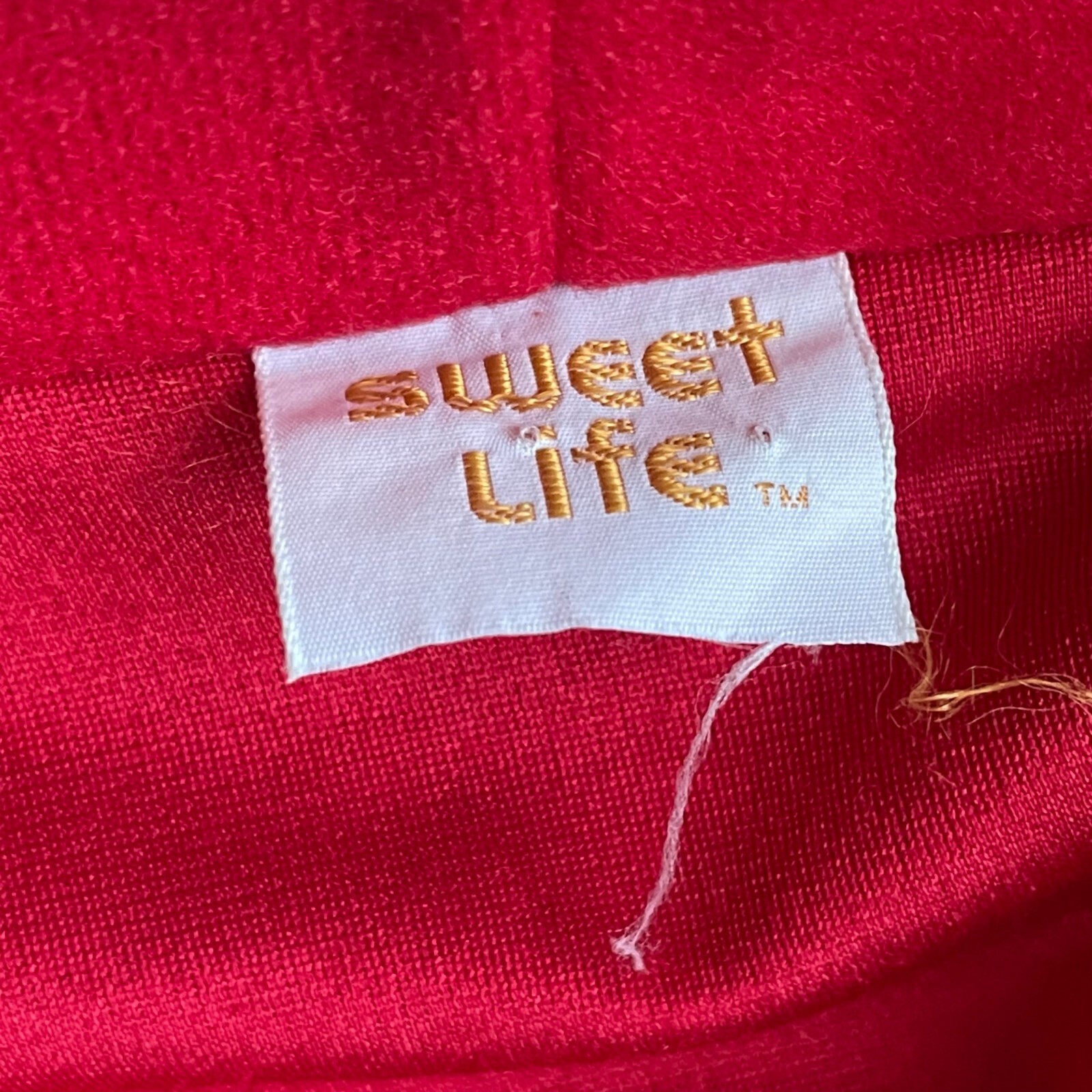 Vintage Sweet Life Tie Waist Robe Polyester Red Sleepwear Size Large Feminine
