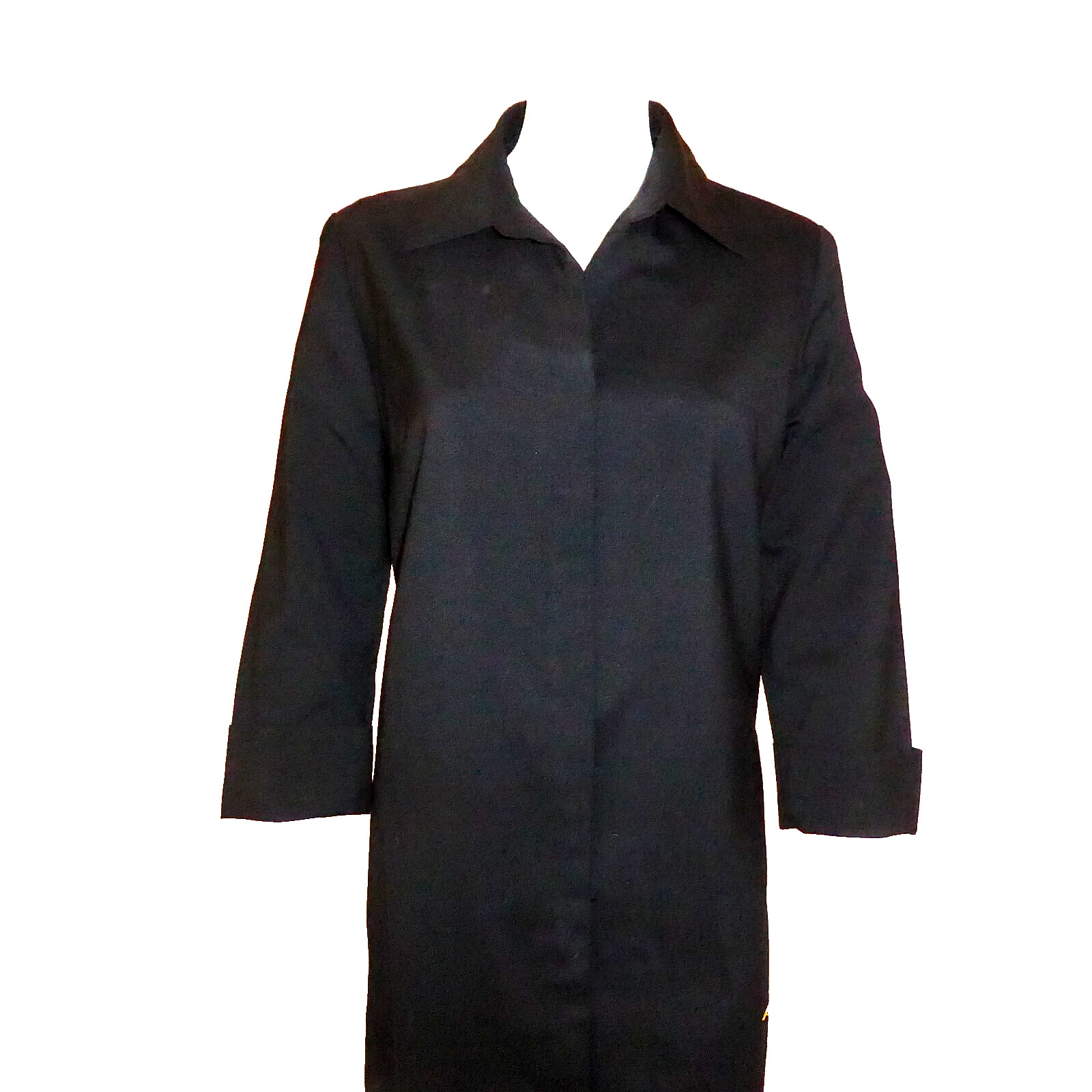 VINTAGE J G HOOK BLACK LINEN LOOK SHIRTWAIST SHEATH DRESS 8
