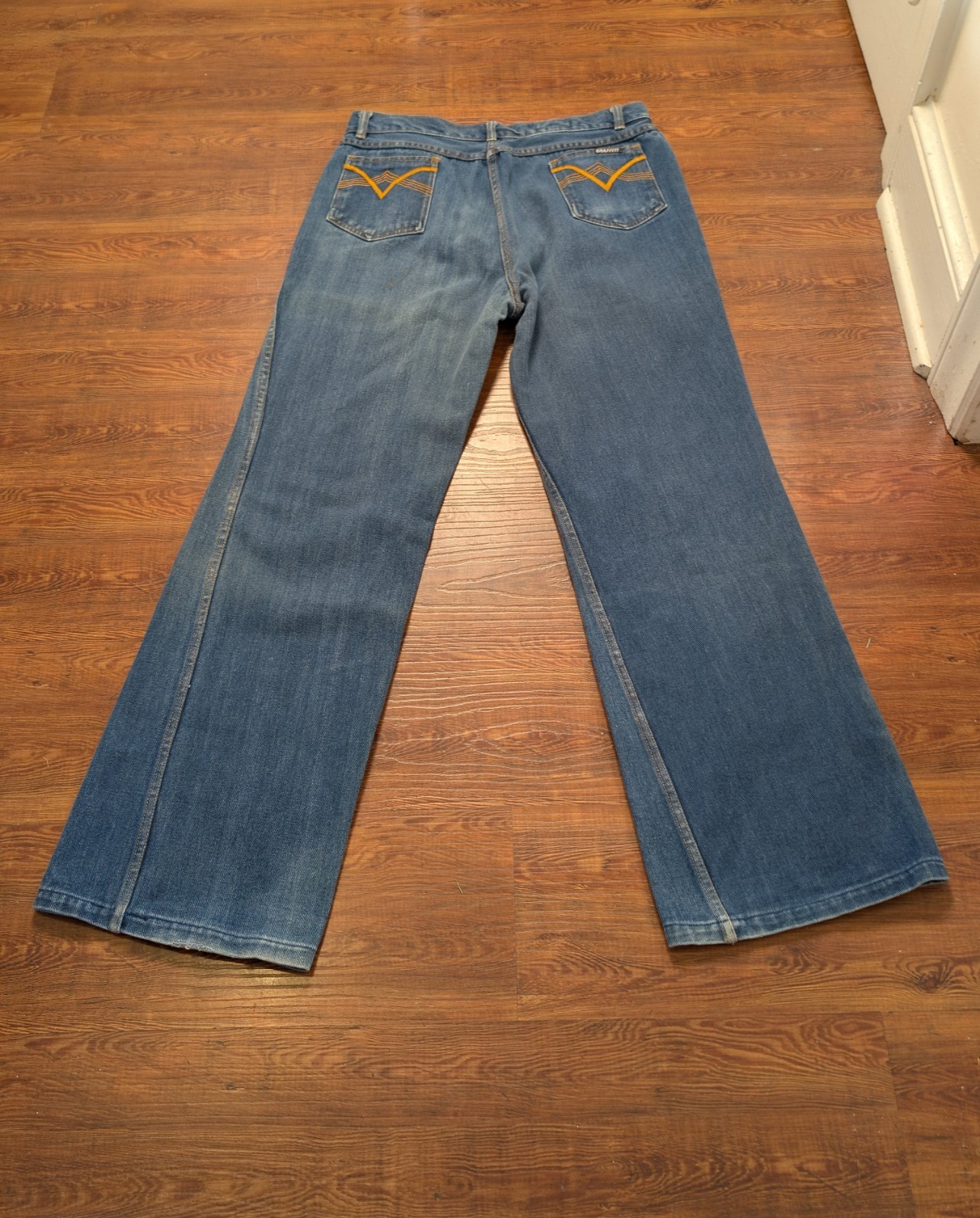 Vintage 70s 'American Graffiti’ Unisex Flare Bell Bottom Jeans -Sz 32 x 31.5
