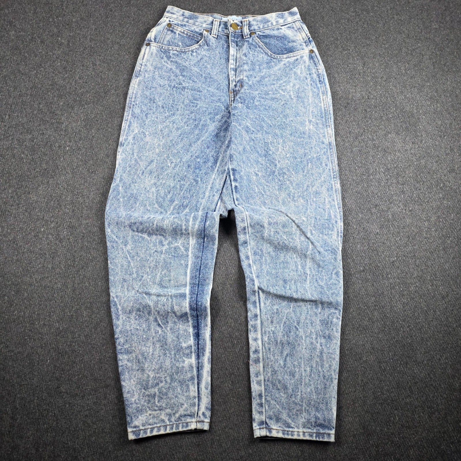 Chic Jeans Women 12P Blue Acid Wash Vintage High Waisted Tapered Mom Denim