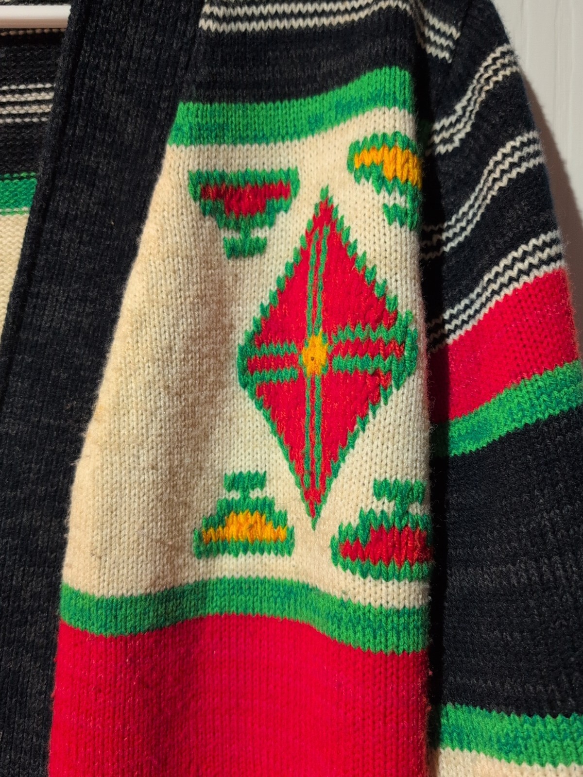 Vtg 70s Fine Quality Seaters Southwestern Aztec Cardigan M Boho Hippie Western