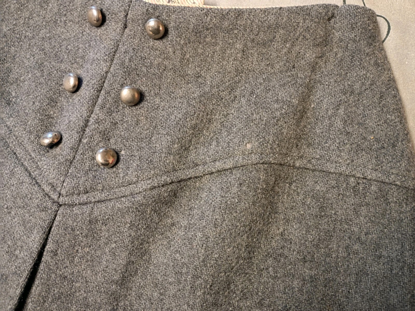 Vintage 1960s Sears Jr Bazaar Wool Mini Skirt Size 9 Dry Clean 12″ Waist Buttons