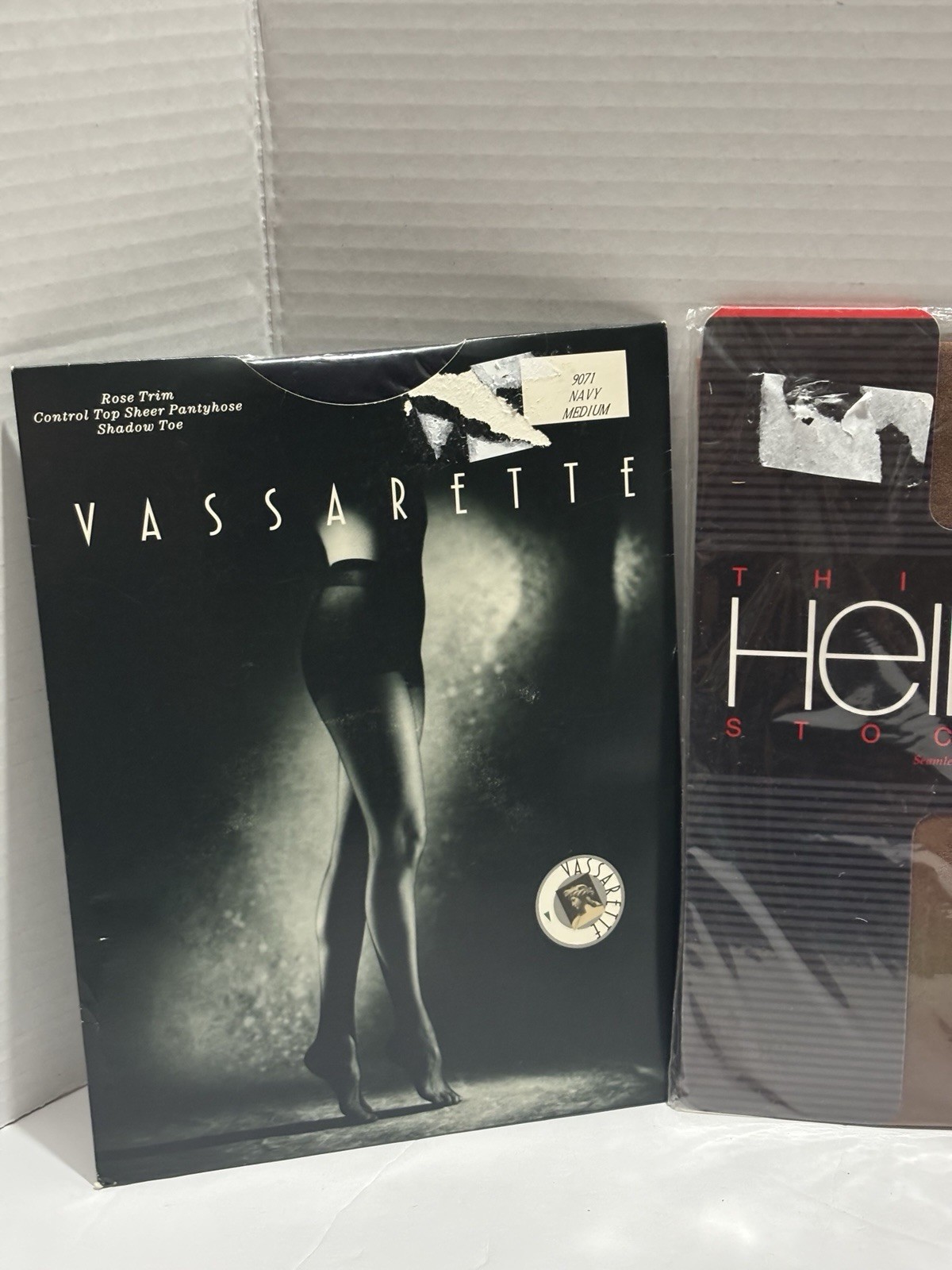 Lot 3 Vintage Vassarette, Heiress & Gilligan O’Malley Pantyhose 2 Navy, 1 Tan.