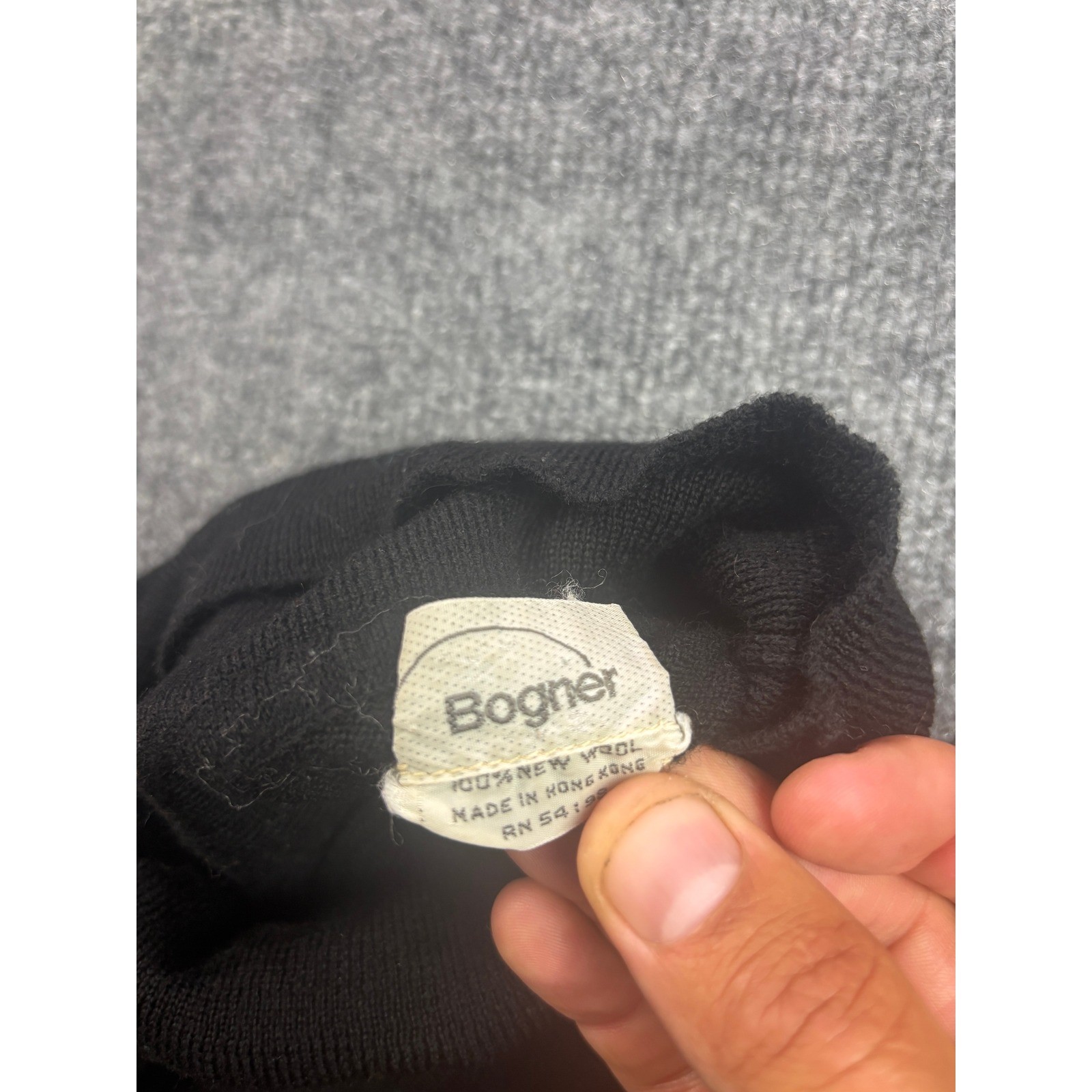 Bogner Turtleneck Sweater Womens L Black 100% New Wool Vintage Fine Knit