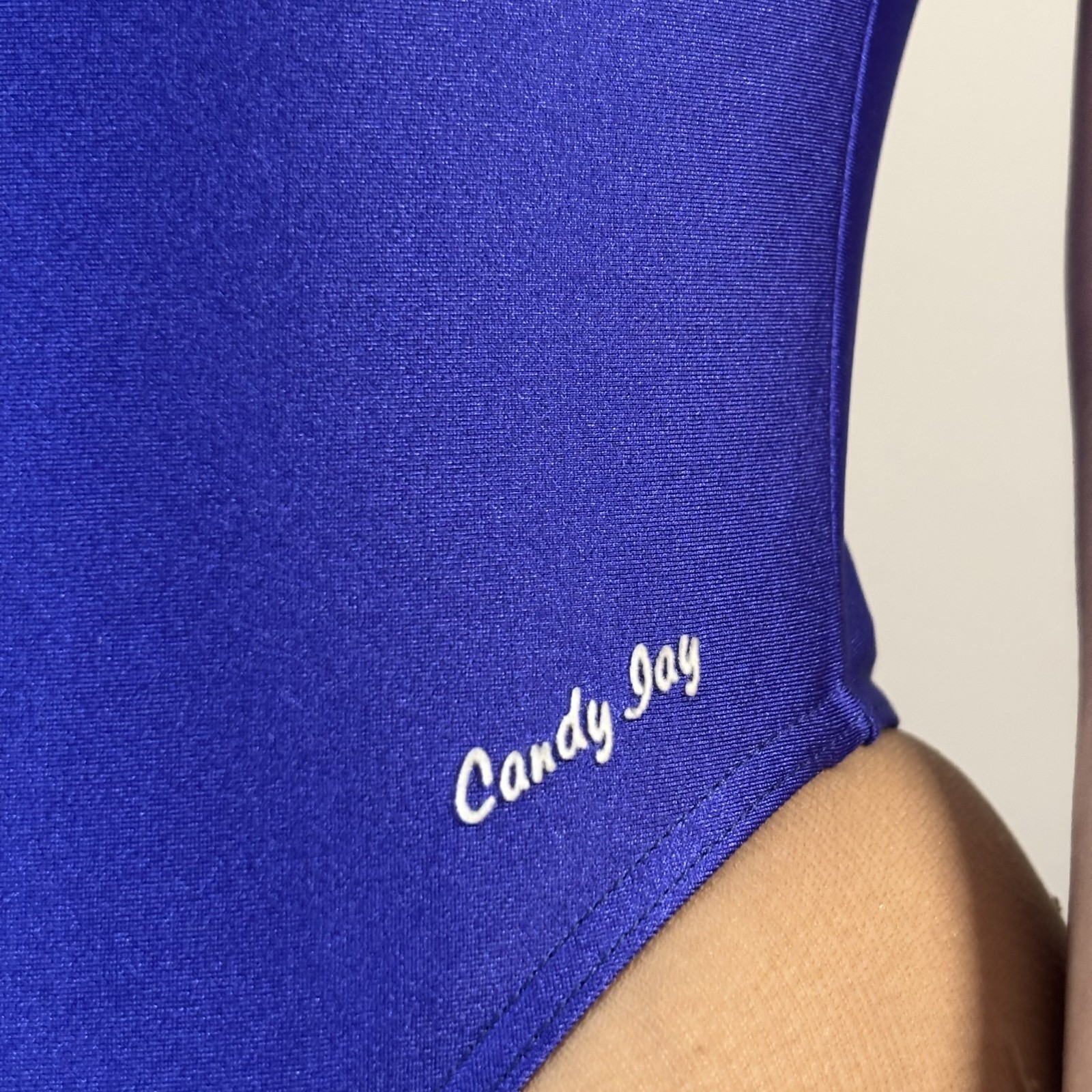 Rare 80s Candy Jay Electric Blue Bodysuit Aerobics Fitness Gym Wear Vintage Swim