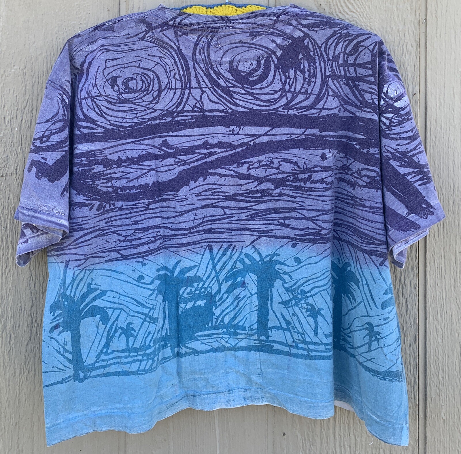 Vintage LA Gear Crop Top Half Shirt All Over Print T-Shirt 80s 1980s Made In USA