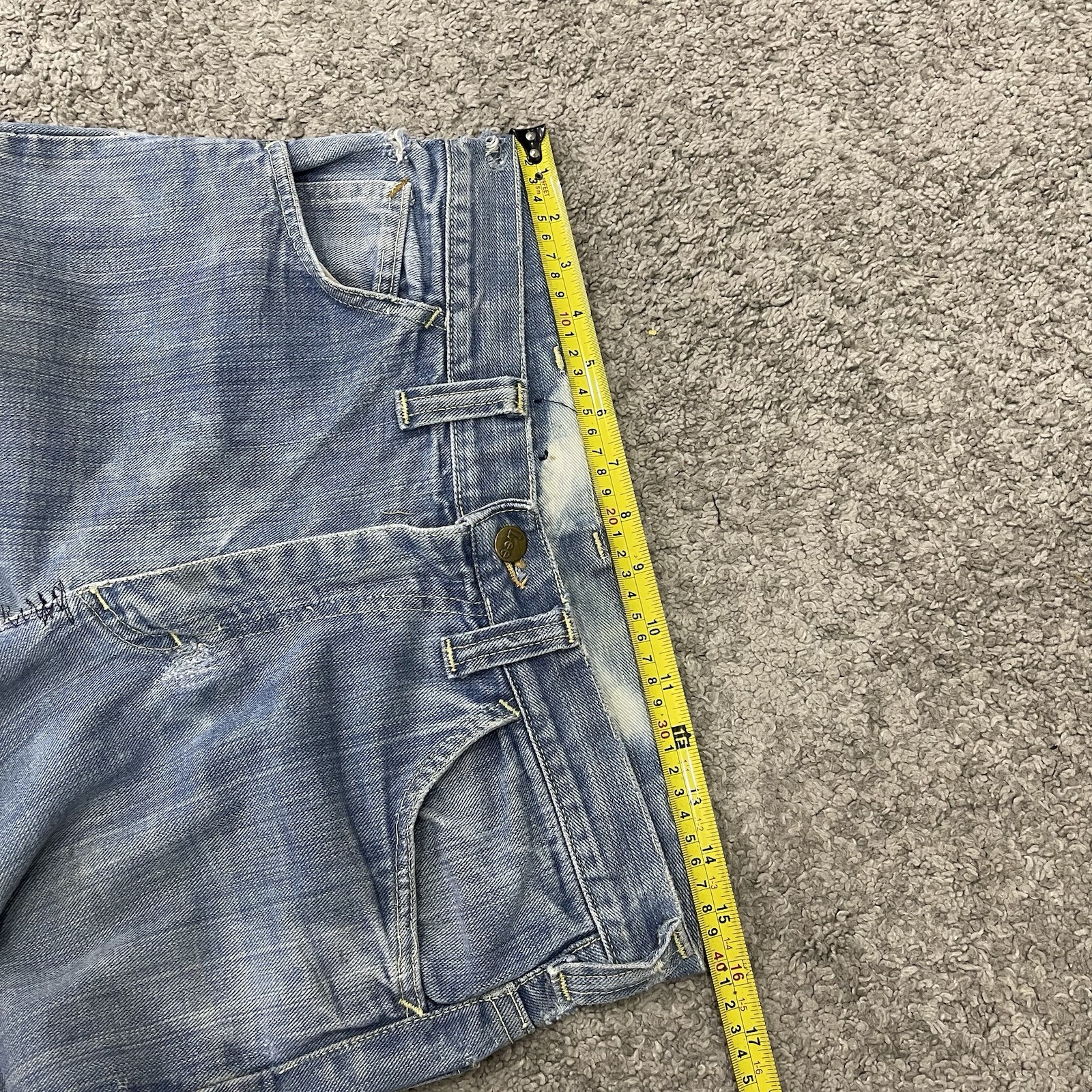 True Vintage 70s Hippie Denim Lee Flare Jeans Actual 31.5×34 Distressed