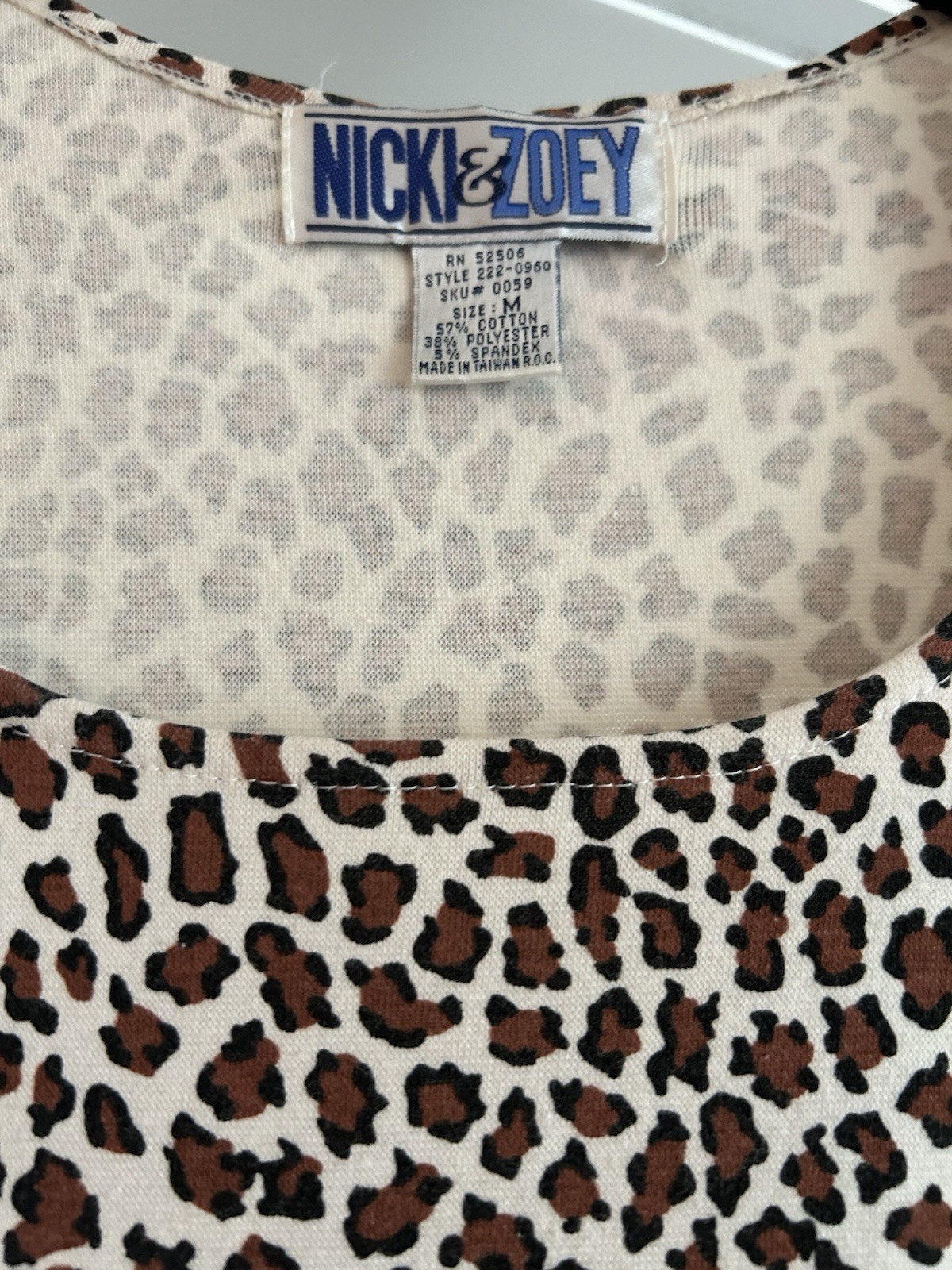 Niki And Zoey Animal Print 90s Mini Dress Stretchy Fabric Medium Small